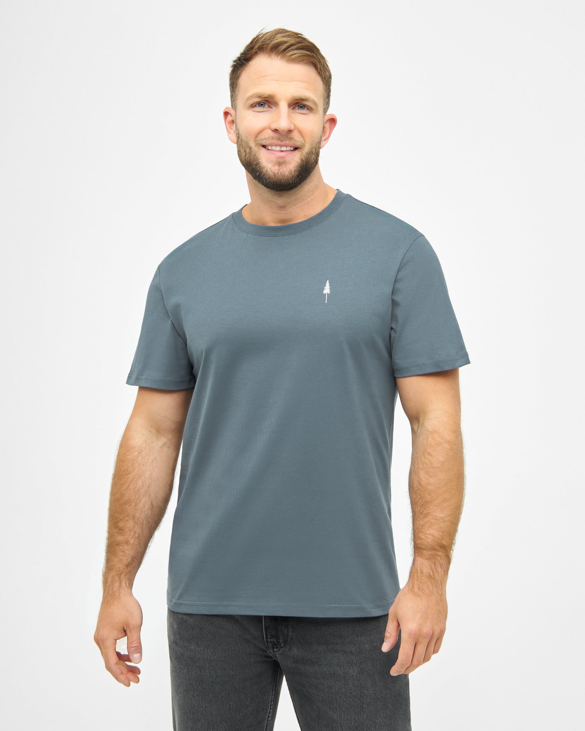 Men's organic cotton T-shirt Treeshirt Steel Blue