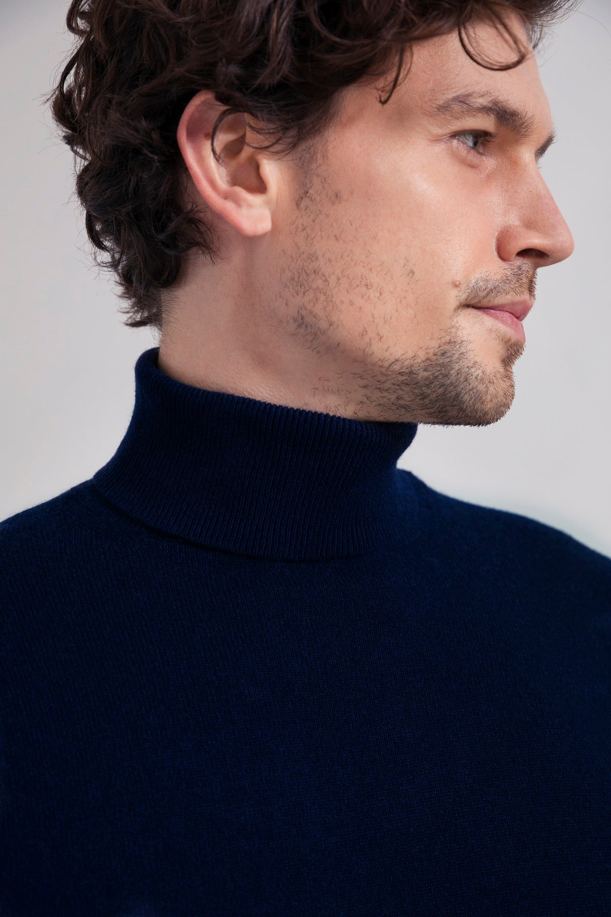 Pull Col roulé cachemire Alberto marine