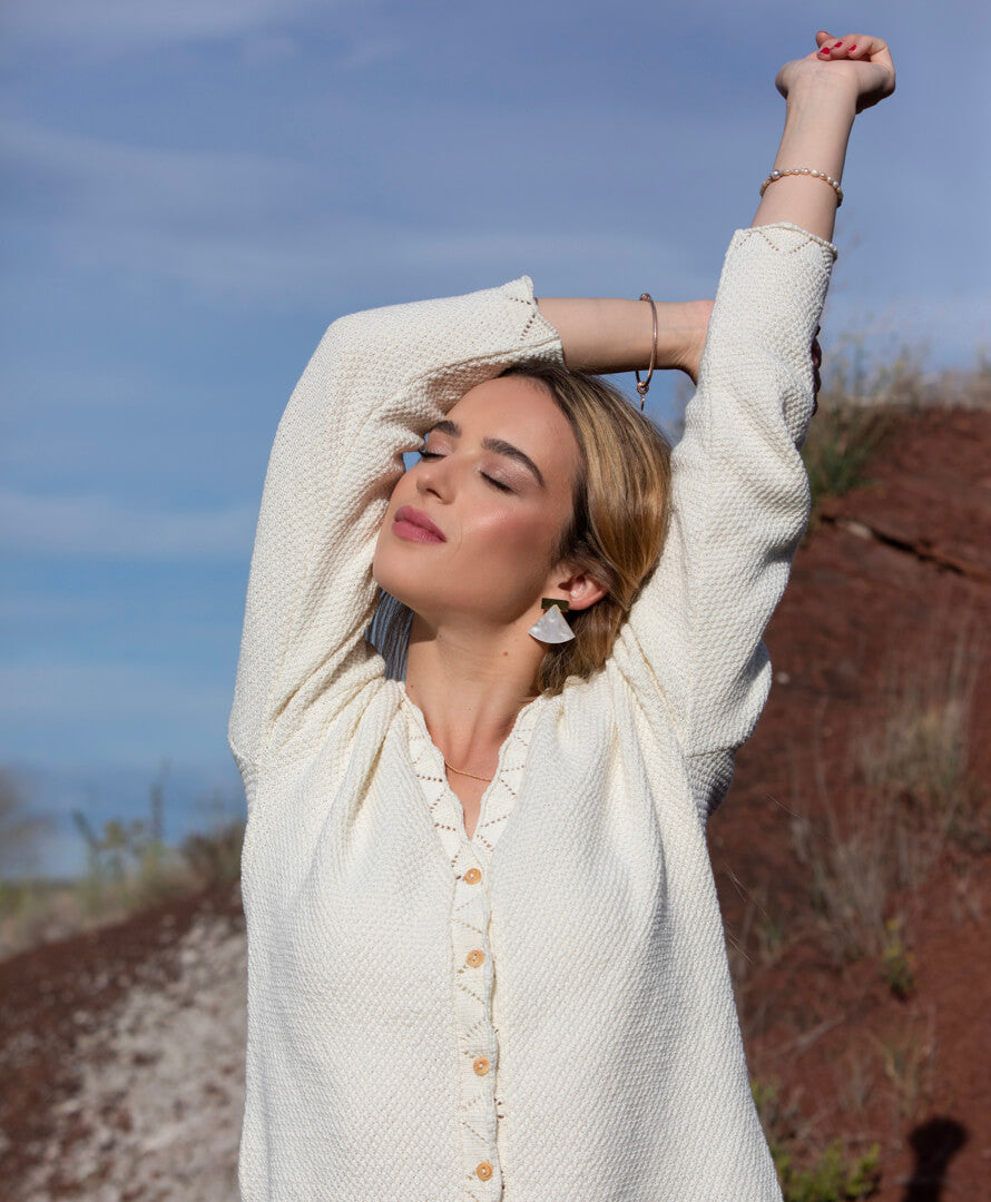 Gilet Écru Femme en Coton Bio Mélio