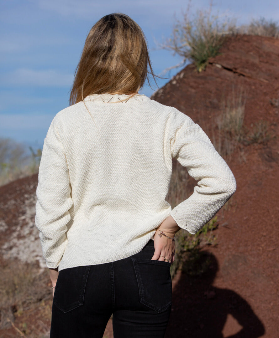 Gilet Écru Femme en Coton Bio Mélio