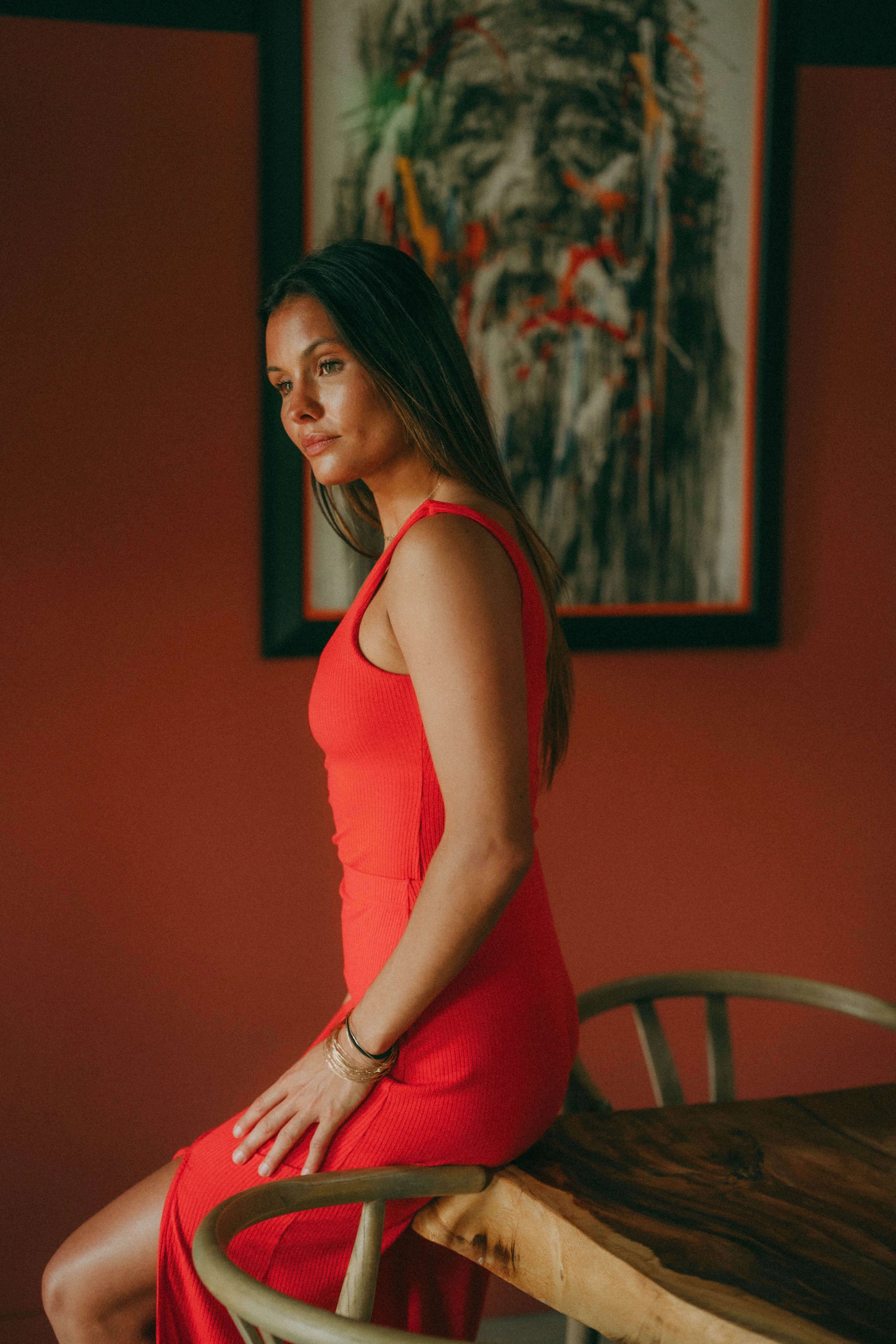 Top femme Rouge Aurea