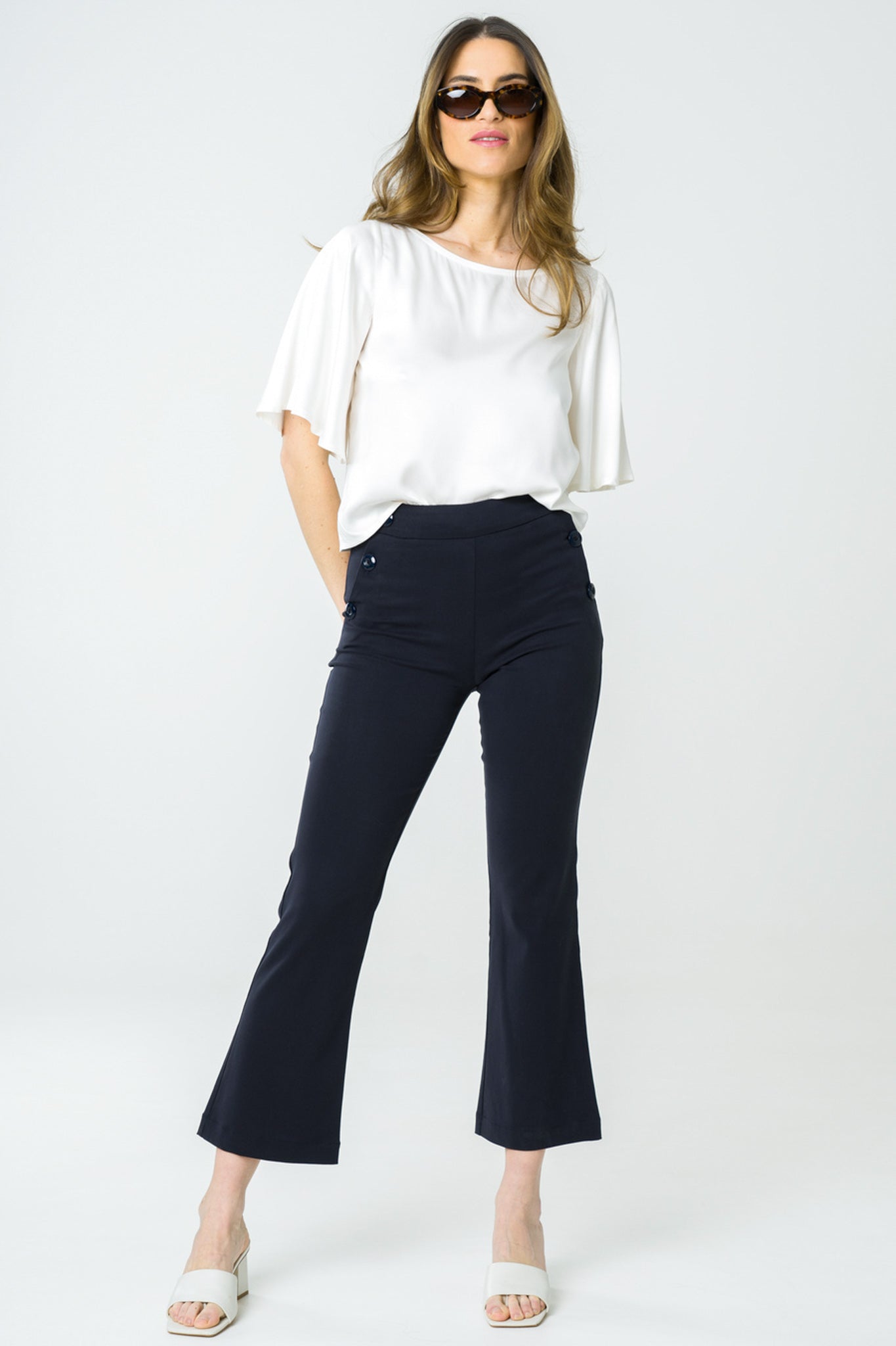 Top Violette White