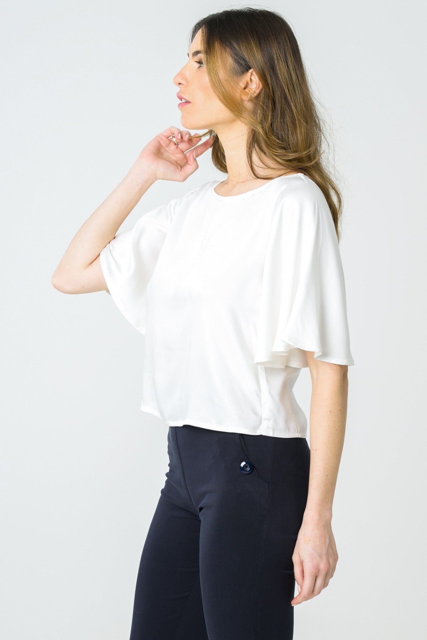 Top Violette White