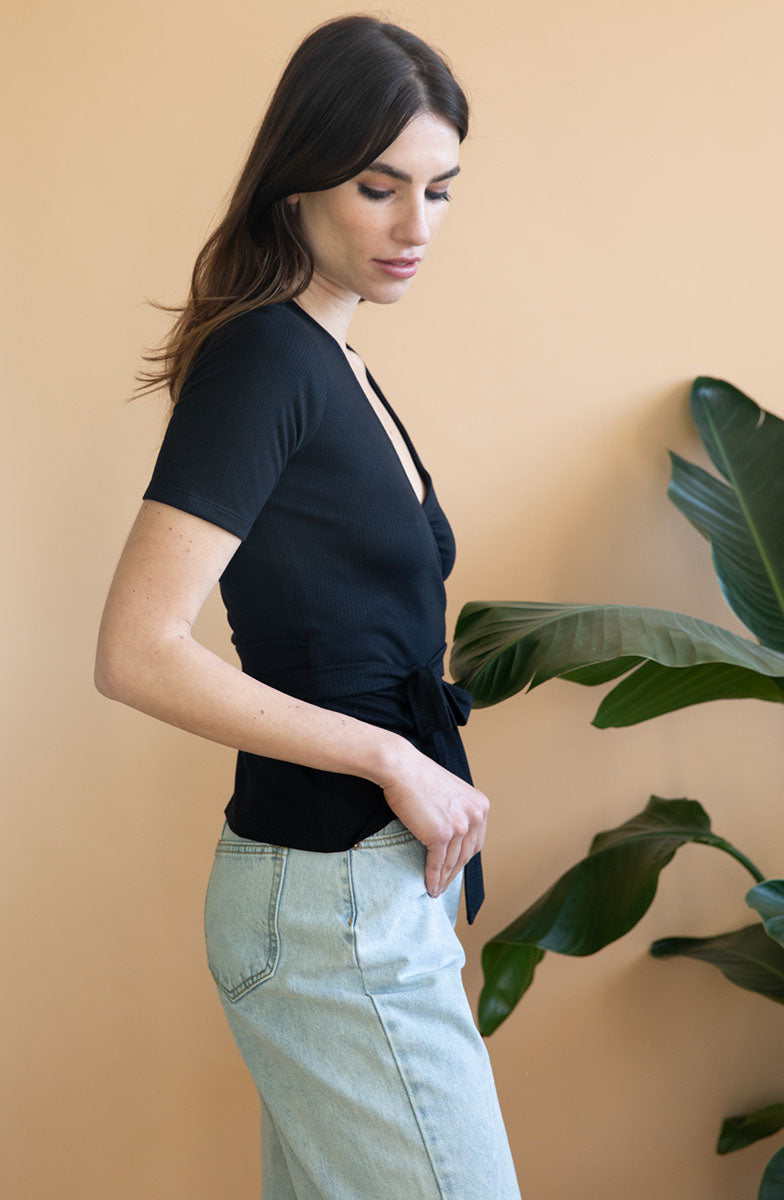 Cache-coeur Olivier Noir en Tencel
