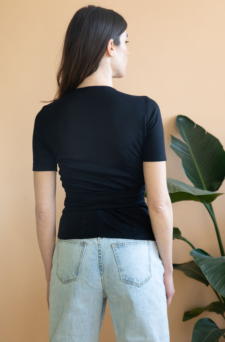 Cache-coeur Olivier Noir en Tencel