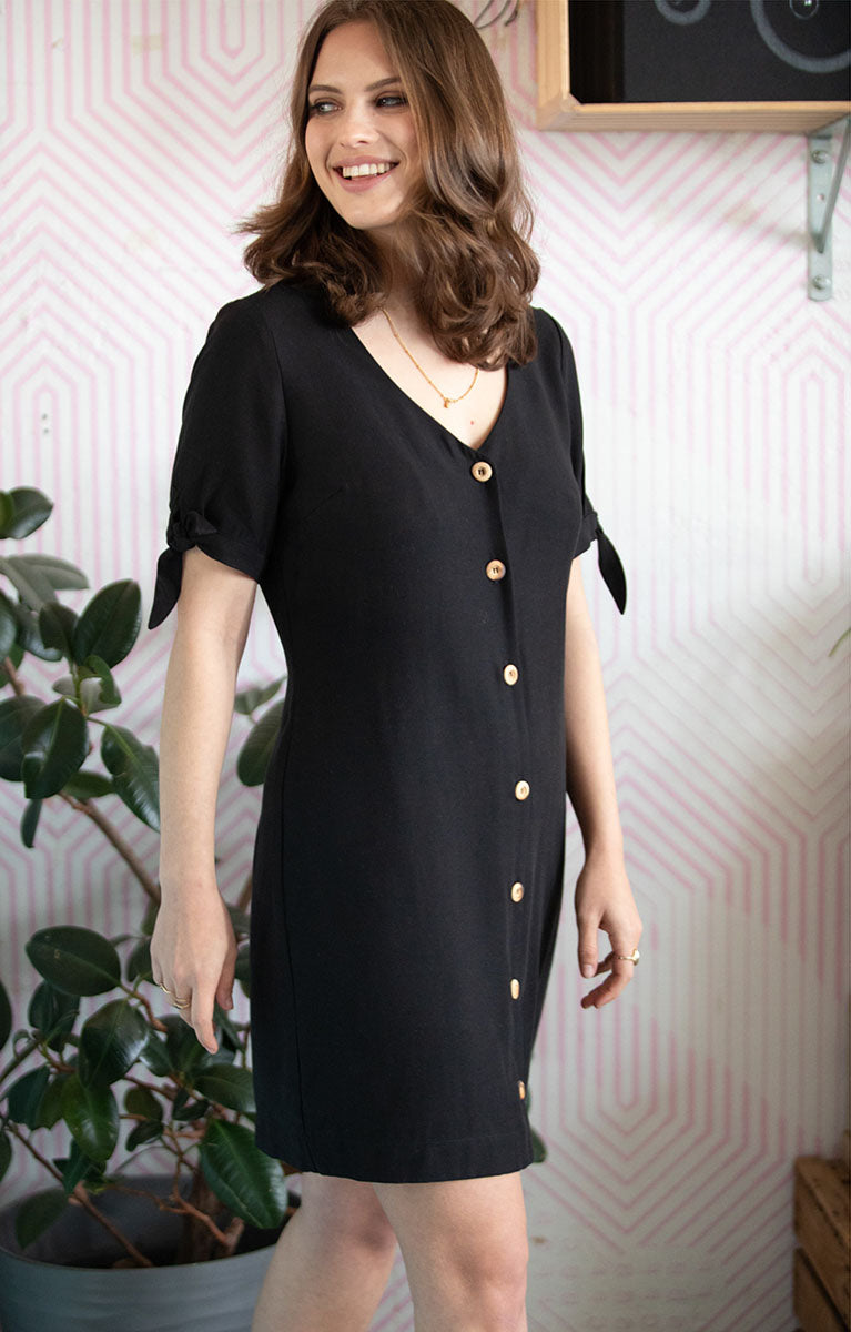 Petite Robe Noire Saule en Tencel
