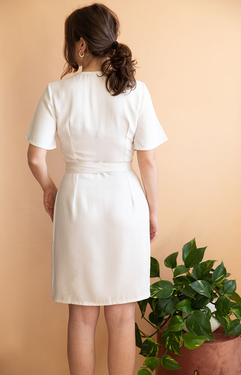 Robe Portefeuille Avena Ecrue en Tencel