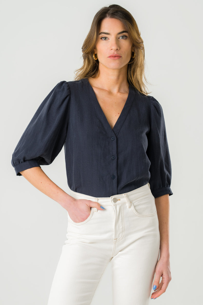 Blouse Aster Marine en Tencel 