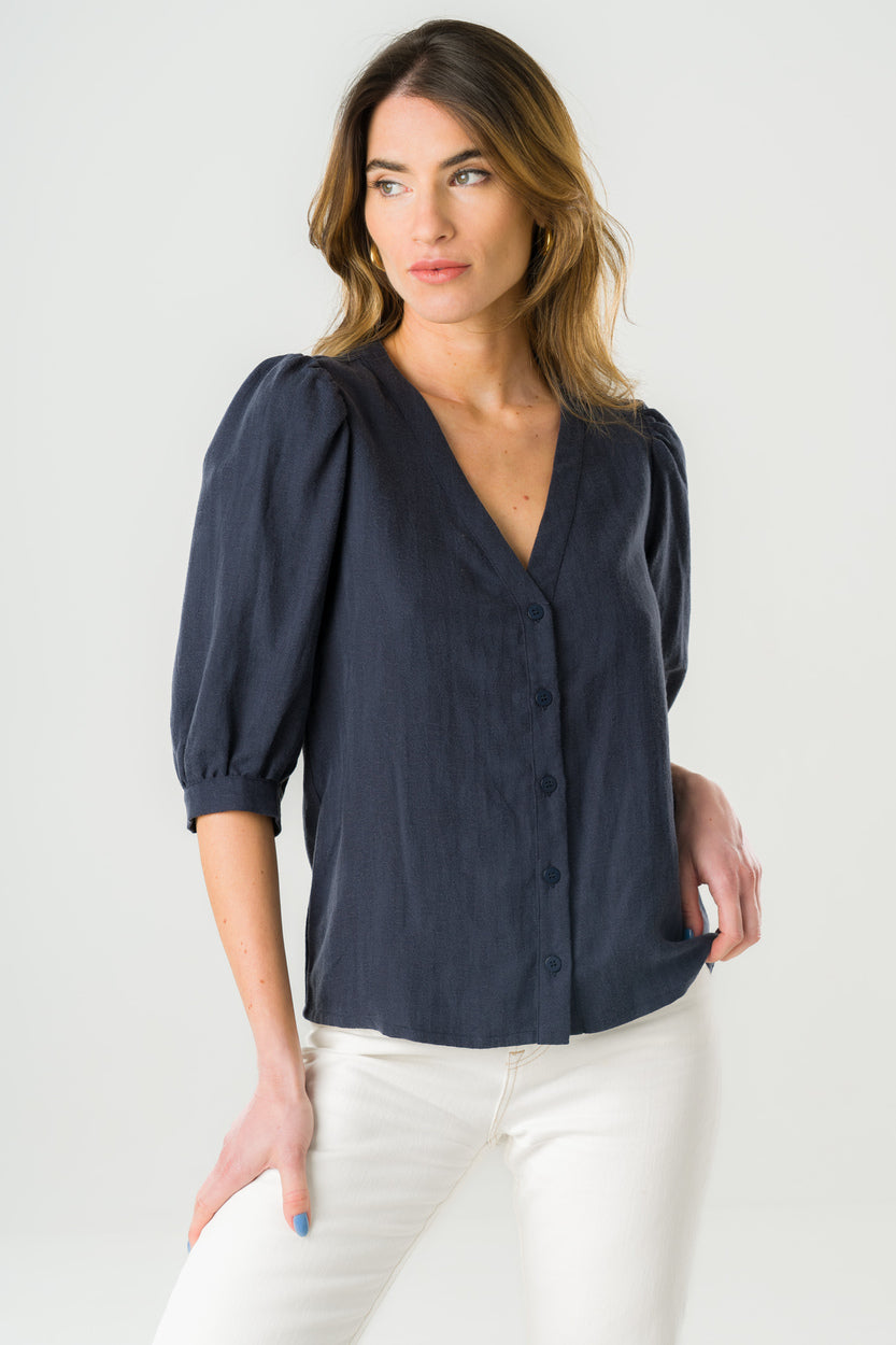 Blouse Aster Marine en Tencel 