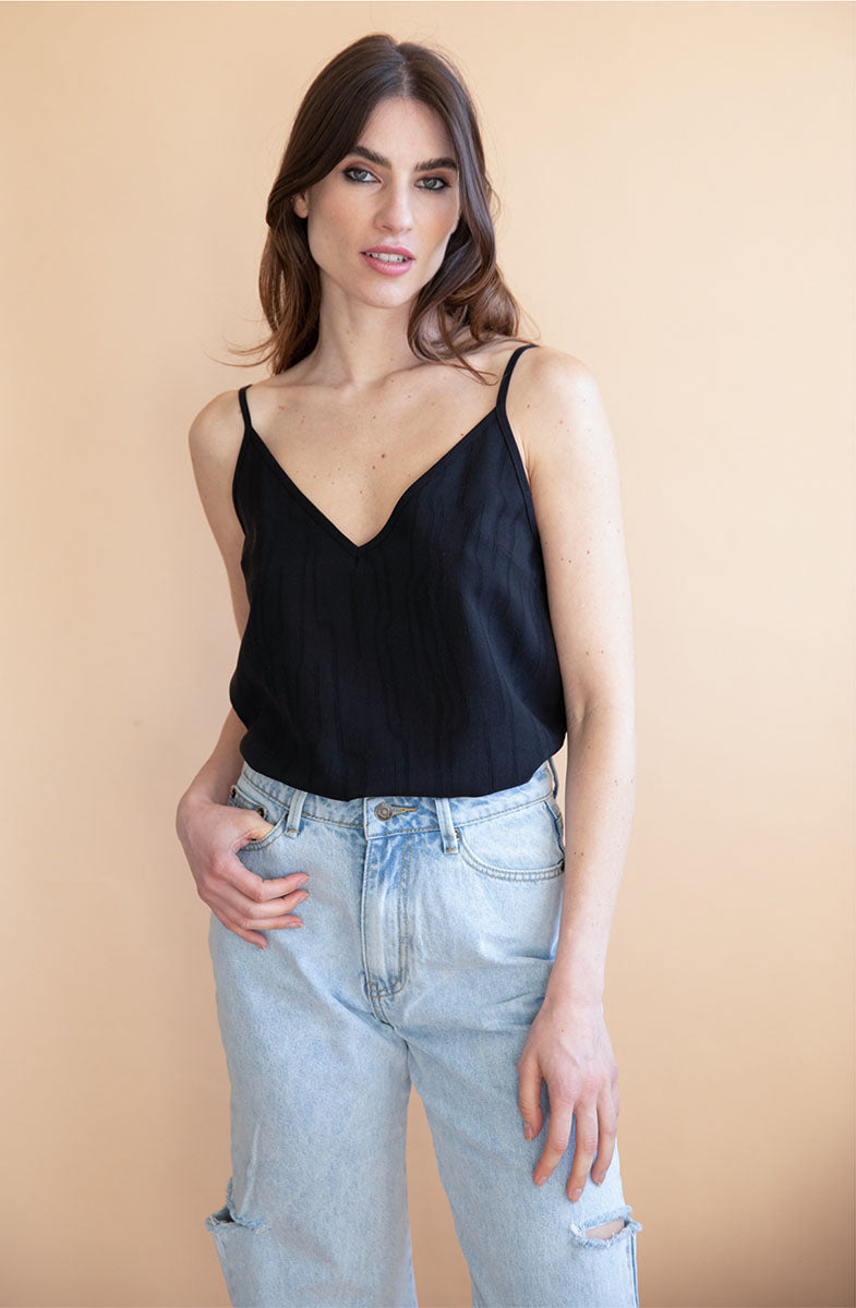 Caraco Adénia Noir en Tencel