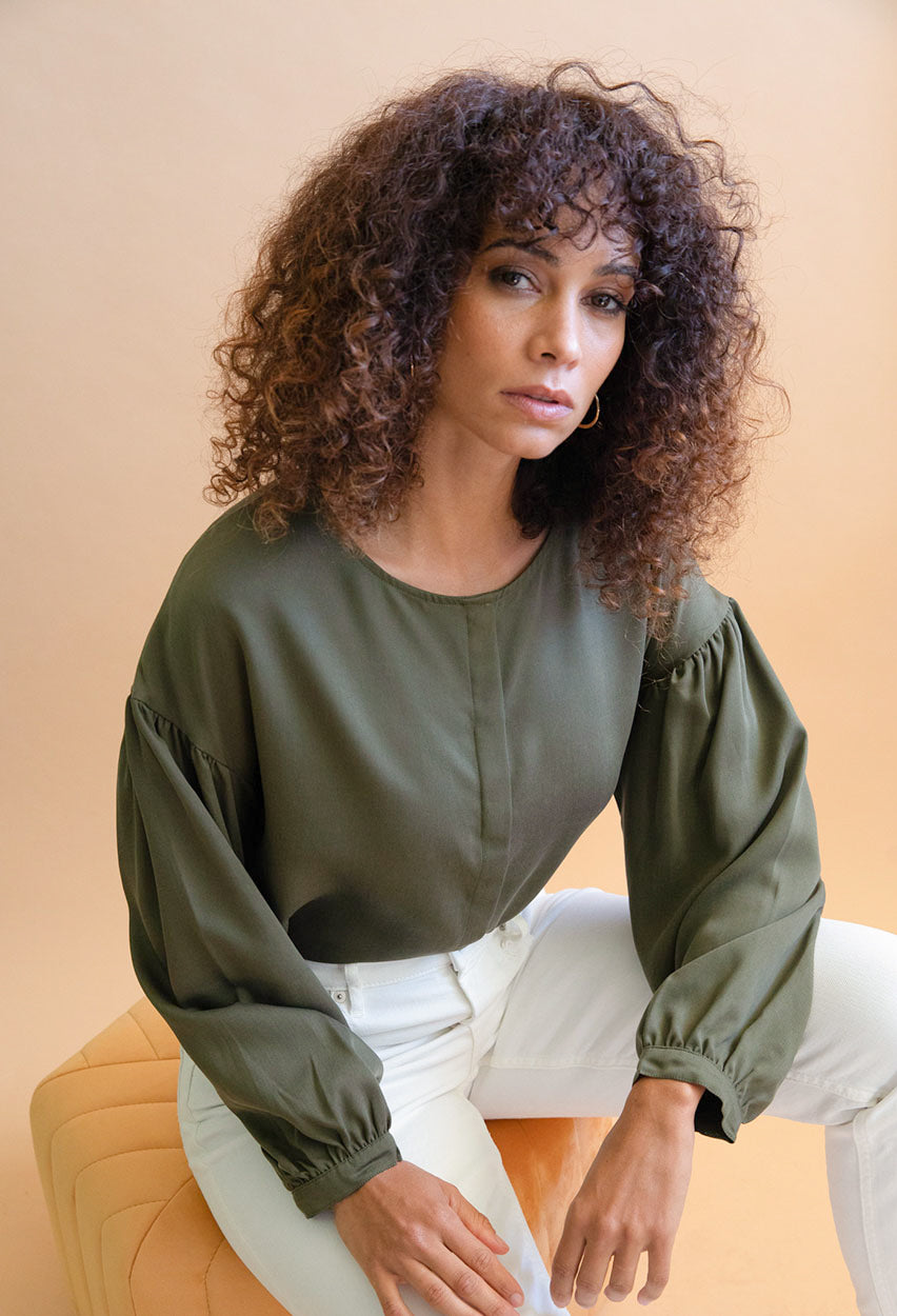 Blouse en Tencel Narcisse Kaki