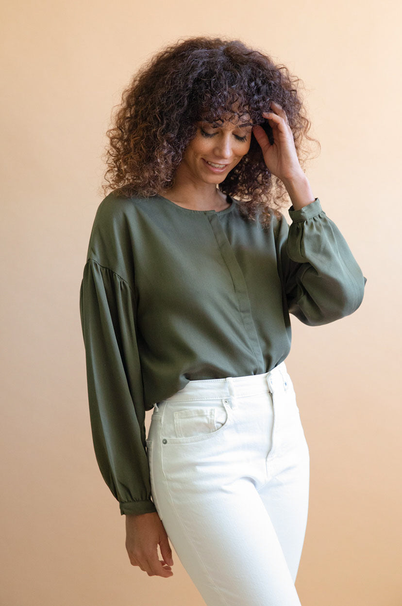 Blouse en Tencel Narcisse Kaki