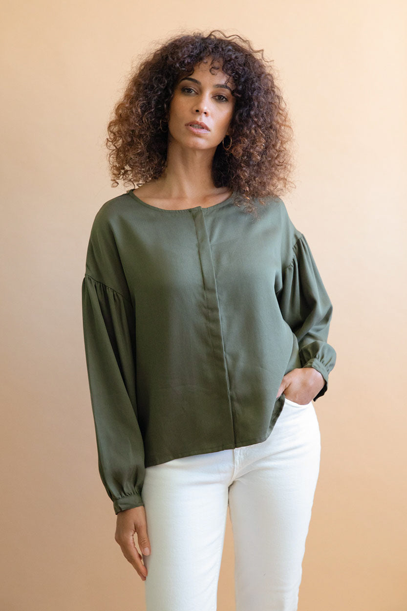 Blouse en Tencel Narcisse Kaki