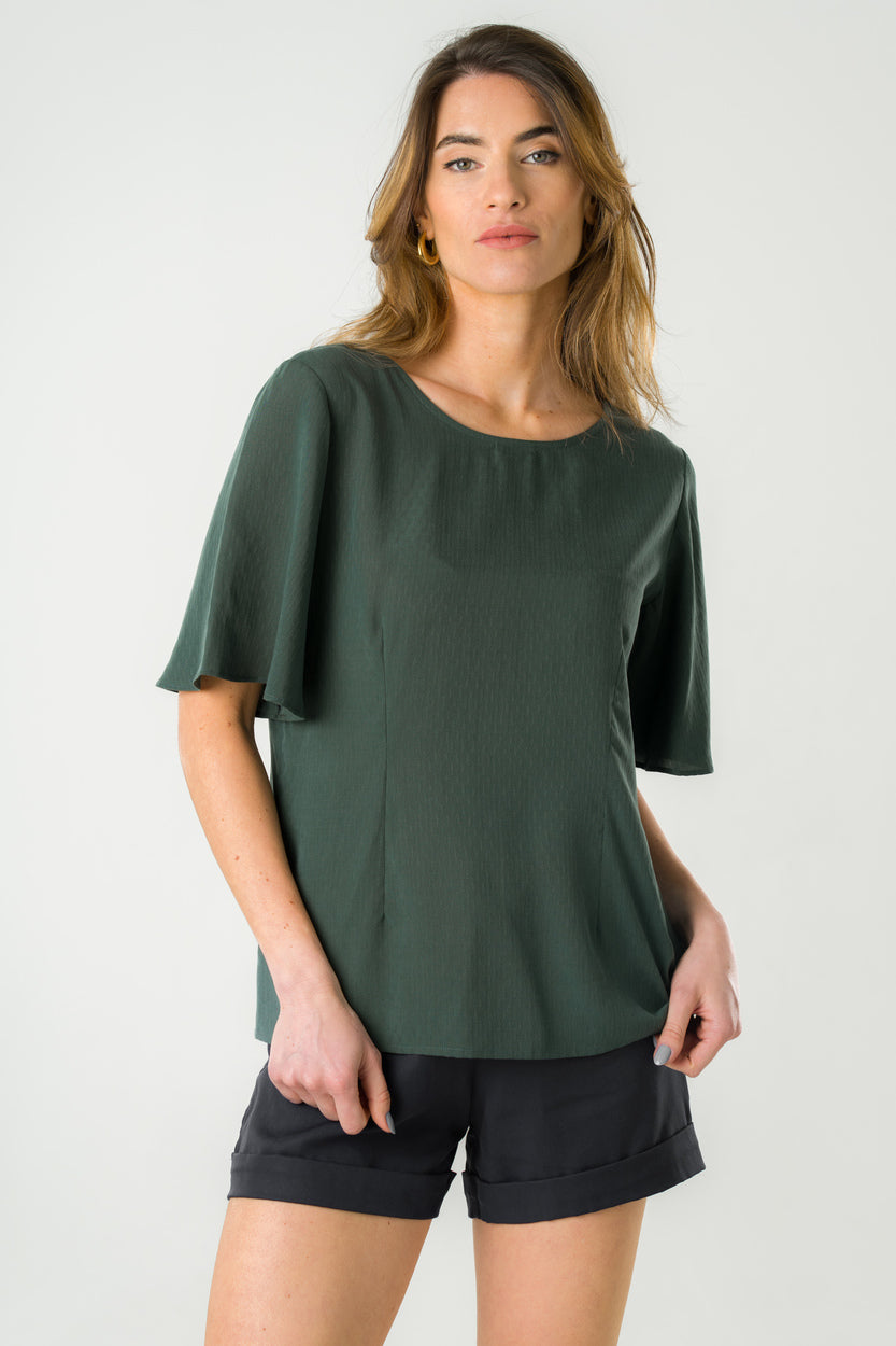 Blouse en Tencel Lys Vert forêt 