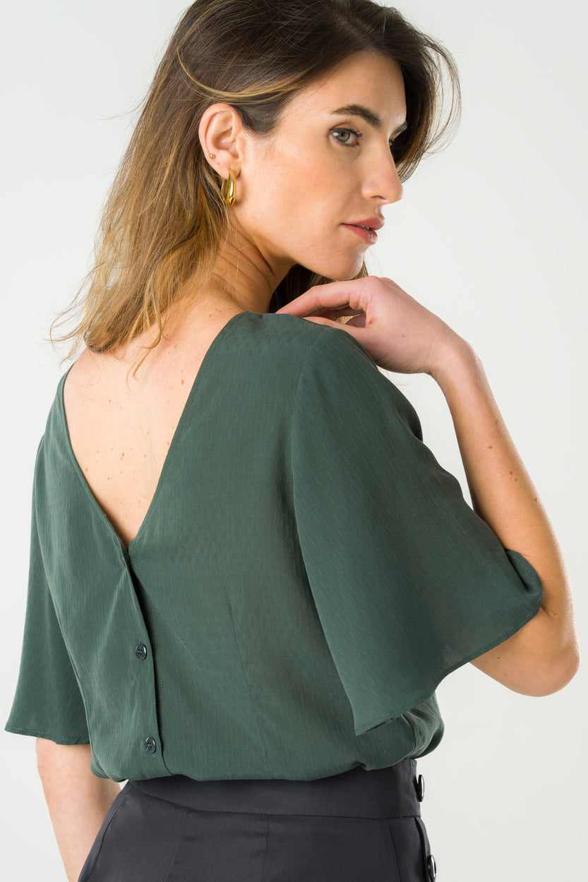 Blouse en Tencel Lys Vert forêt
