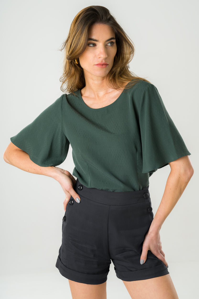 Blouse en Tencel Lys Vert forêt 