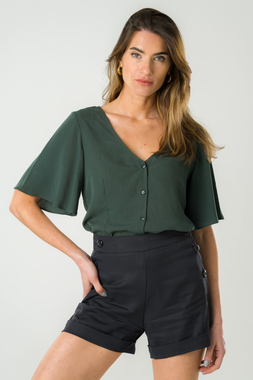 Blouse en Tencel Lys Vert forêt 