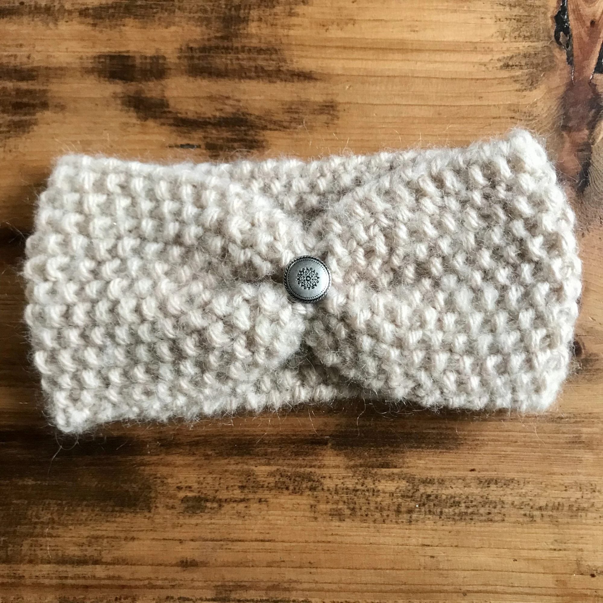 Bandeau en laine femme bleu marine