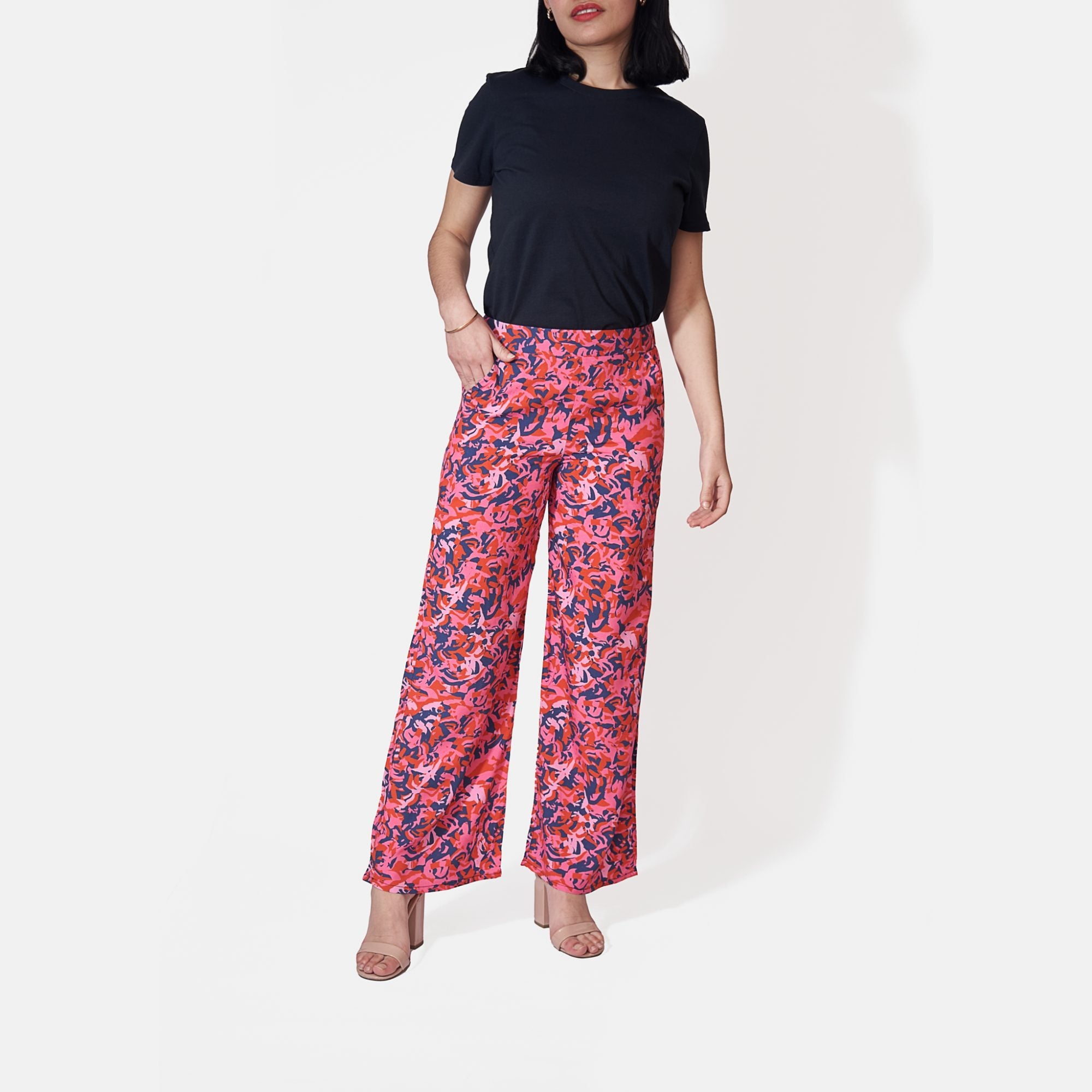 Pantalon fluide en viscose upcylée Rose 