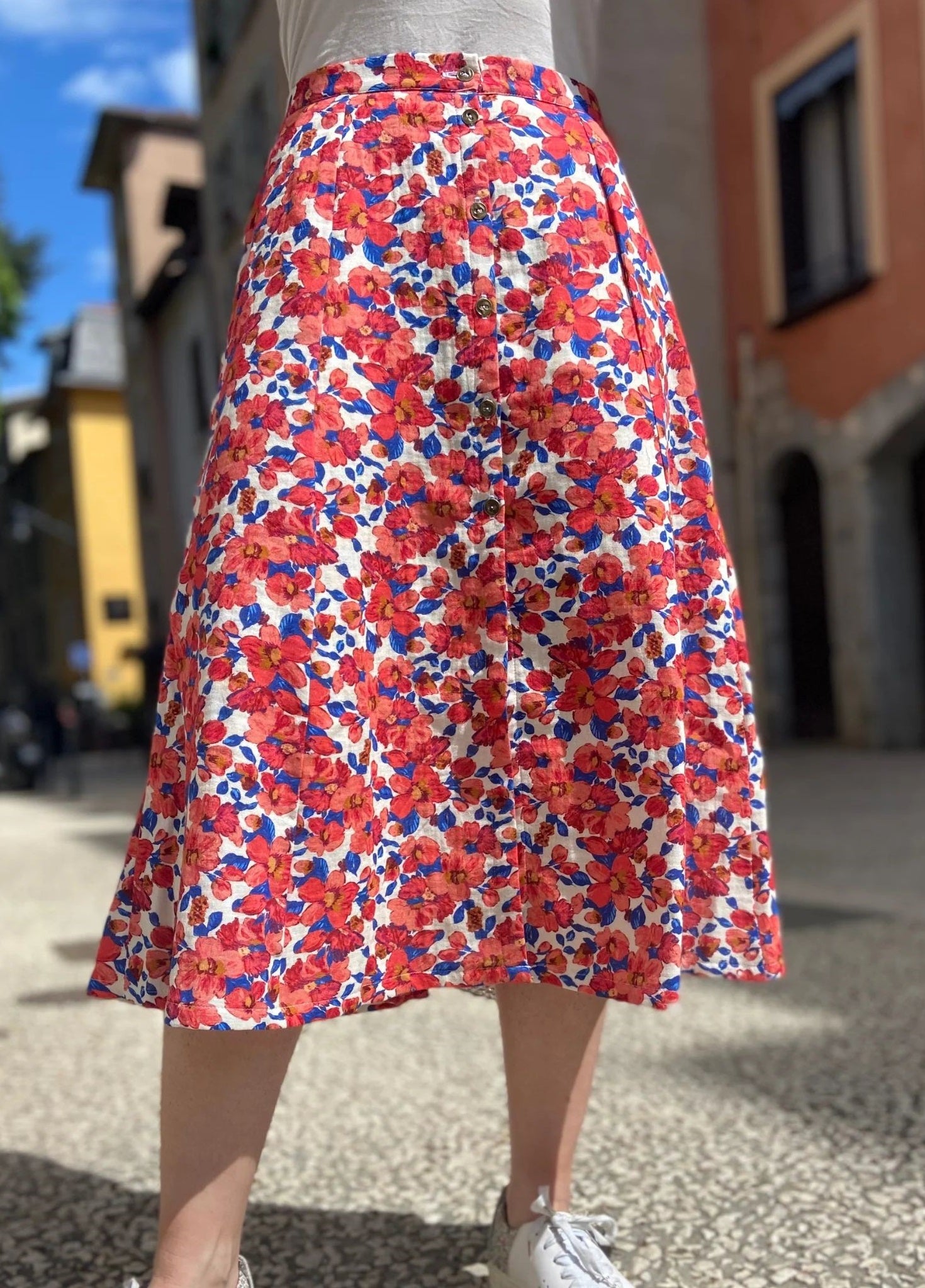 Jupe patineuse boutonnée Capucine