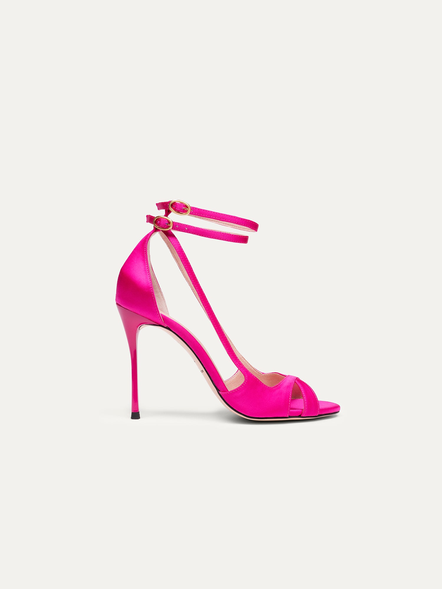 Sandales vegan à talon haut fuchsia