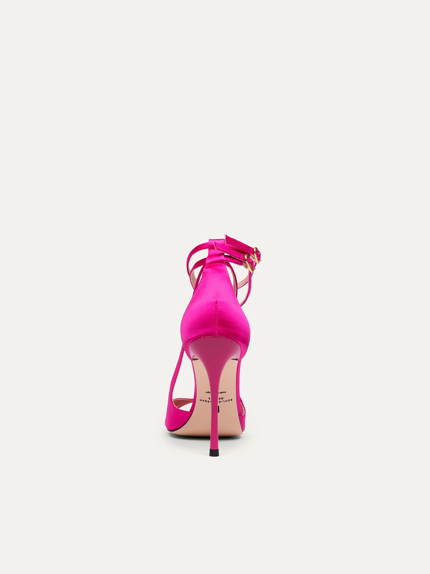 Sandales vegan à talon haut fuchsia