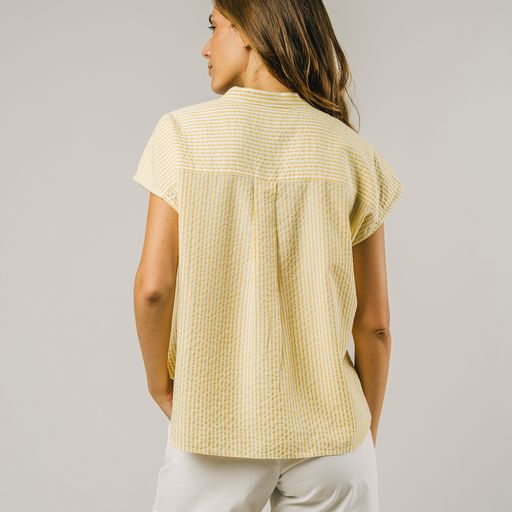 Blouse en tencel col mao Ana