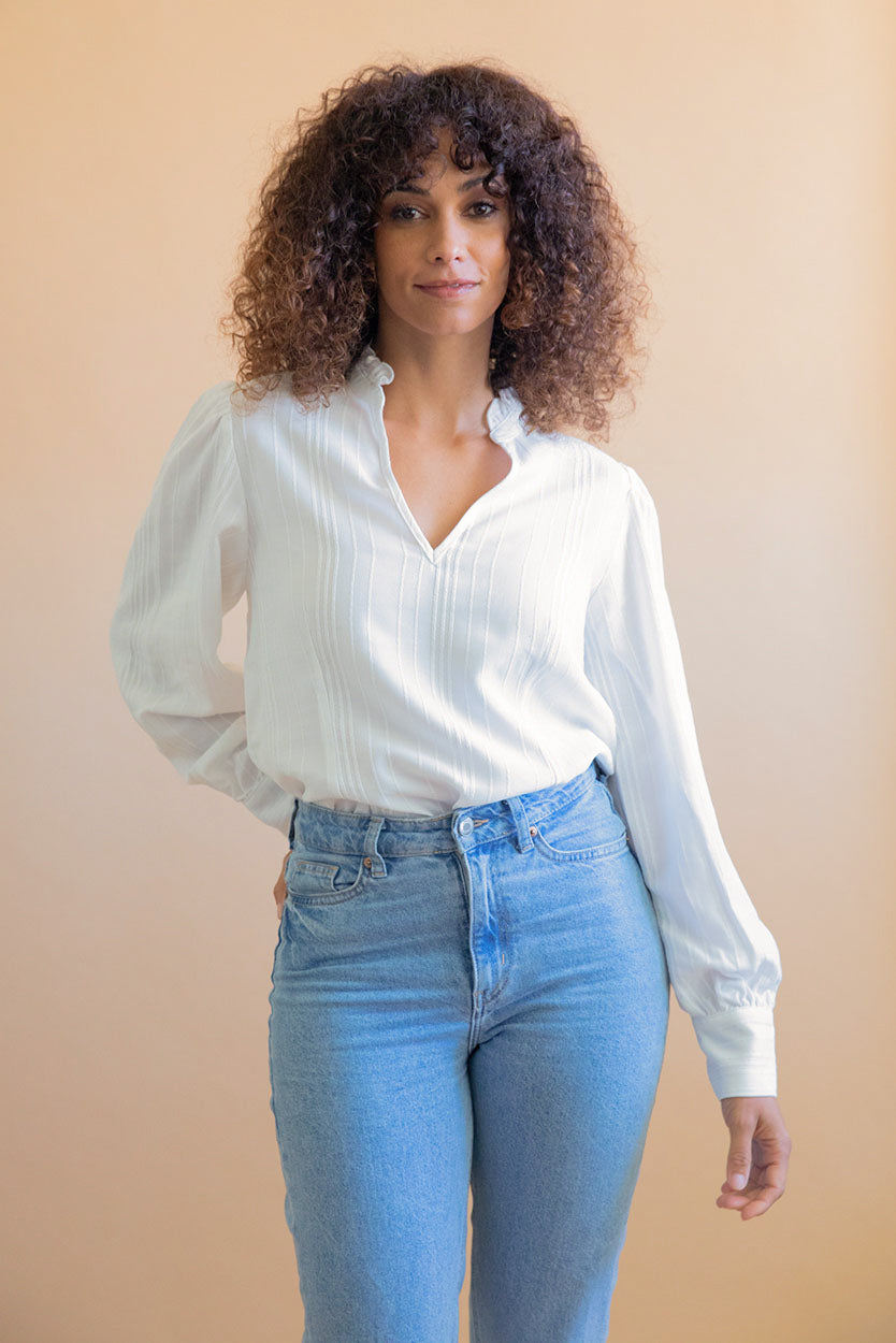 Blouse en Tencel Orchidée Blanche 