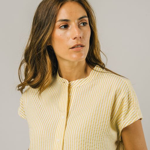 Blouse en tencel col mao Ana
