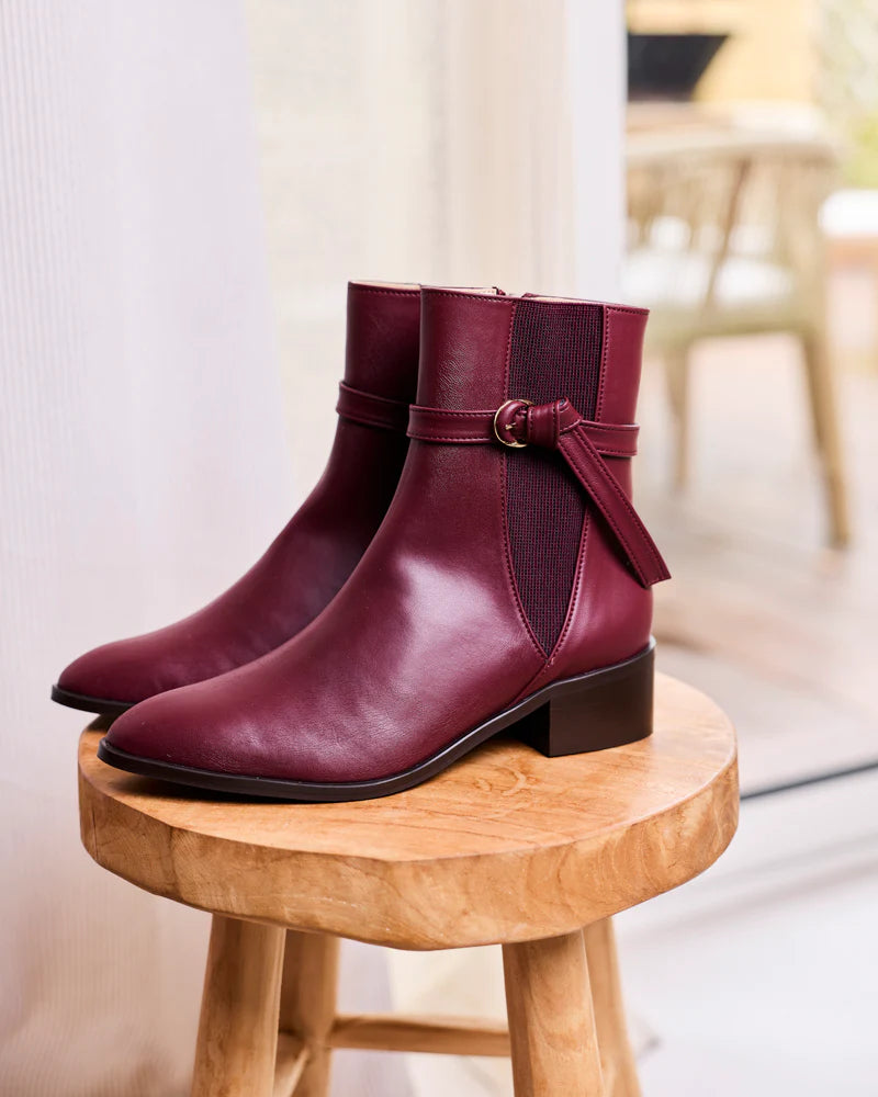 Signature Bordeaux Ankle Boots