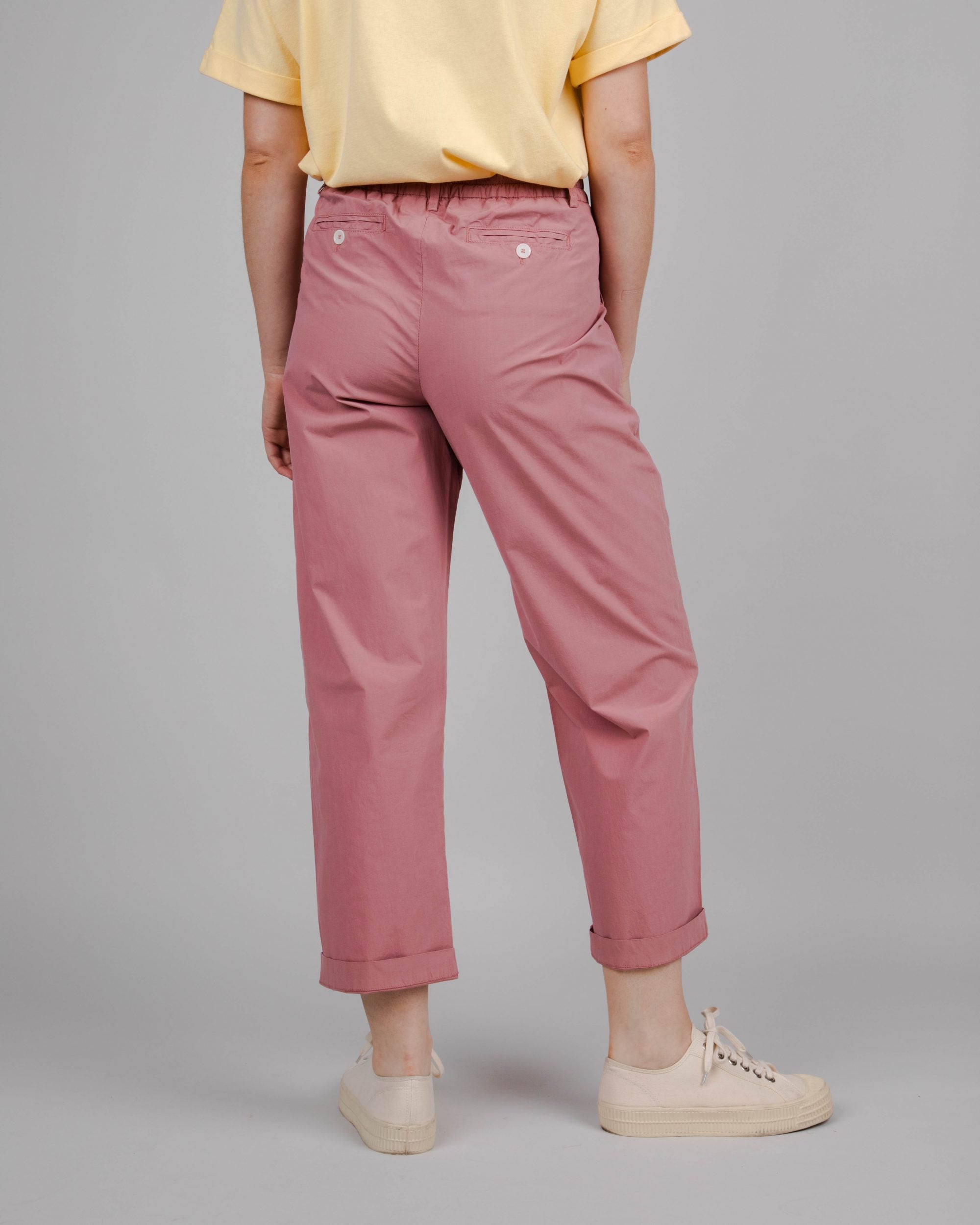 Chino femme 7/8ème vieux rose en coton bio