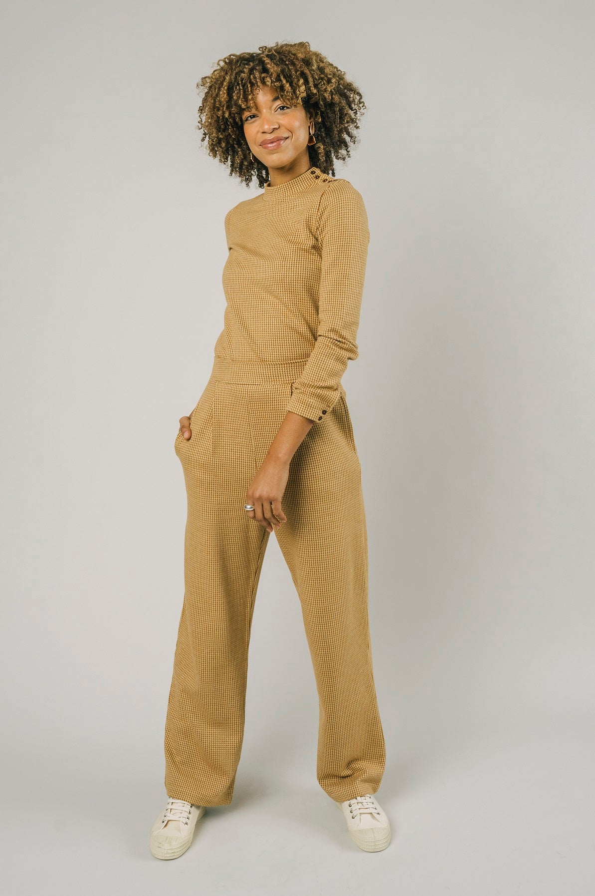 Pantalon oversize femme Jacquard citrouille
