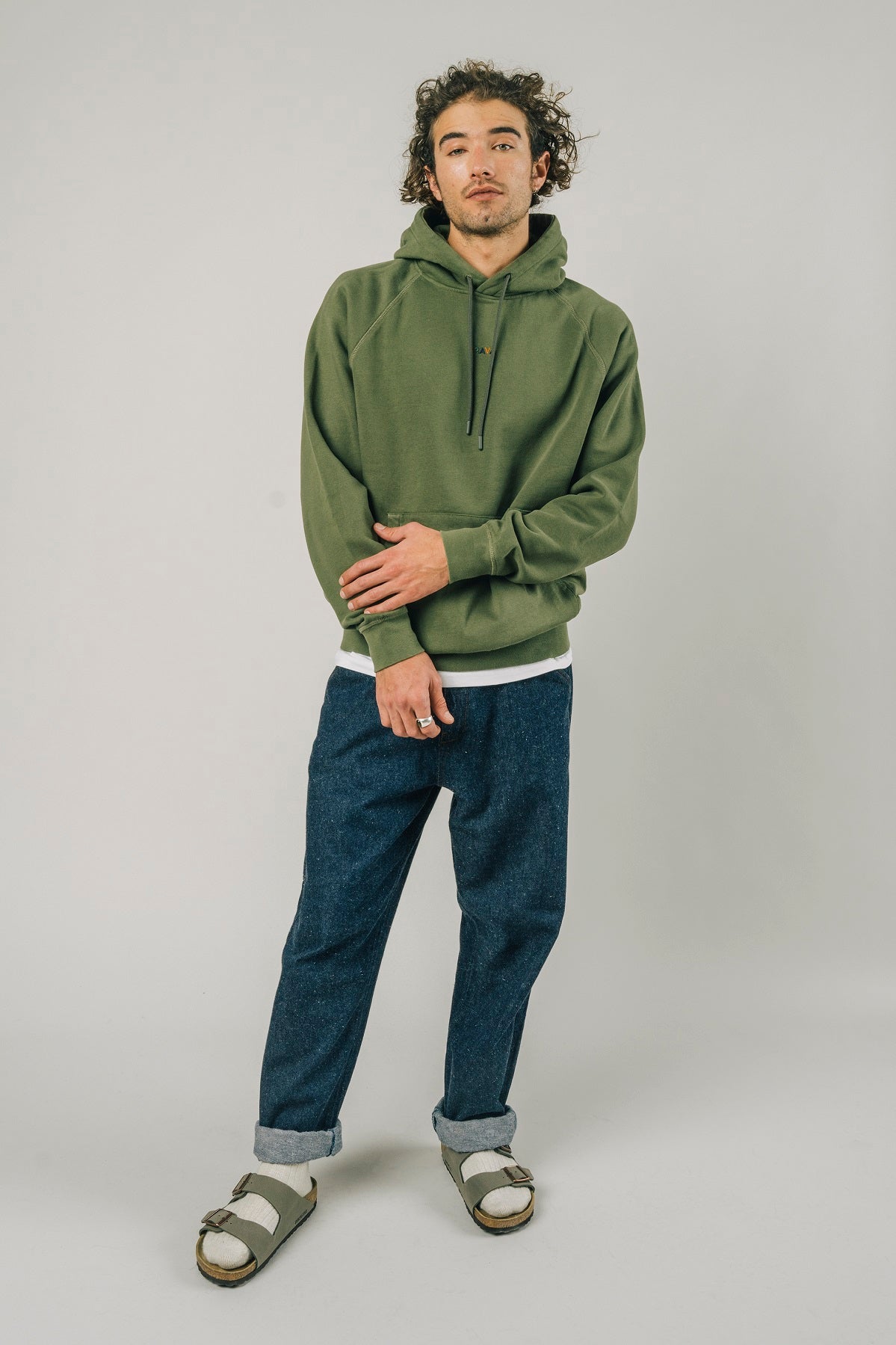 Sweat à capuche khaki en coton bio