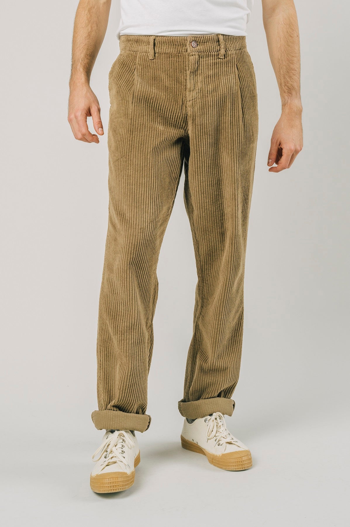 Pantalon homme velours côtelé beige 