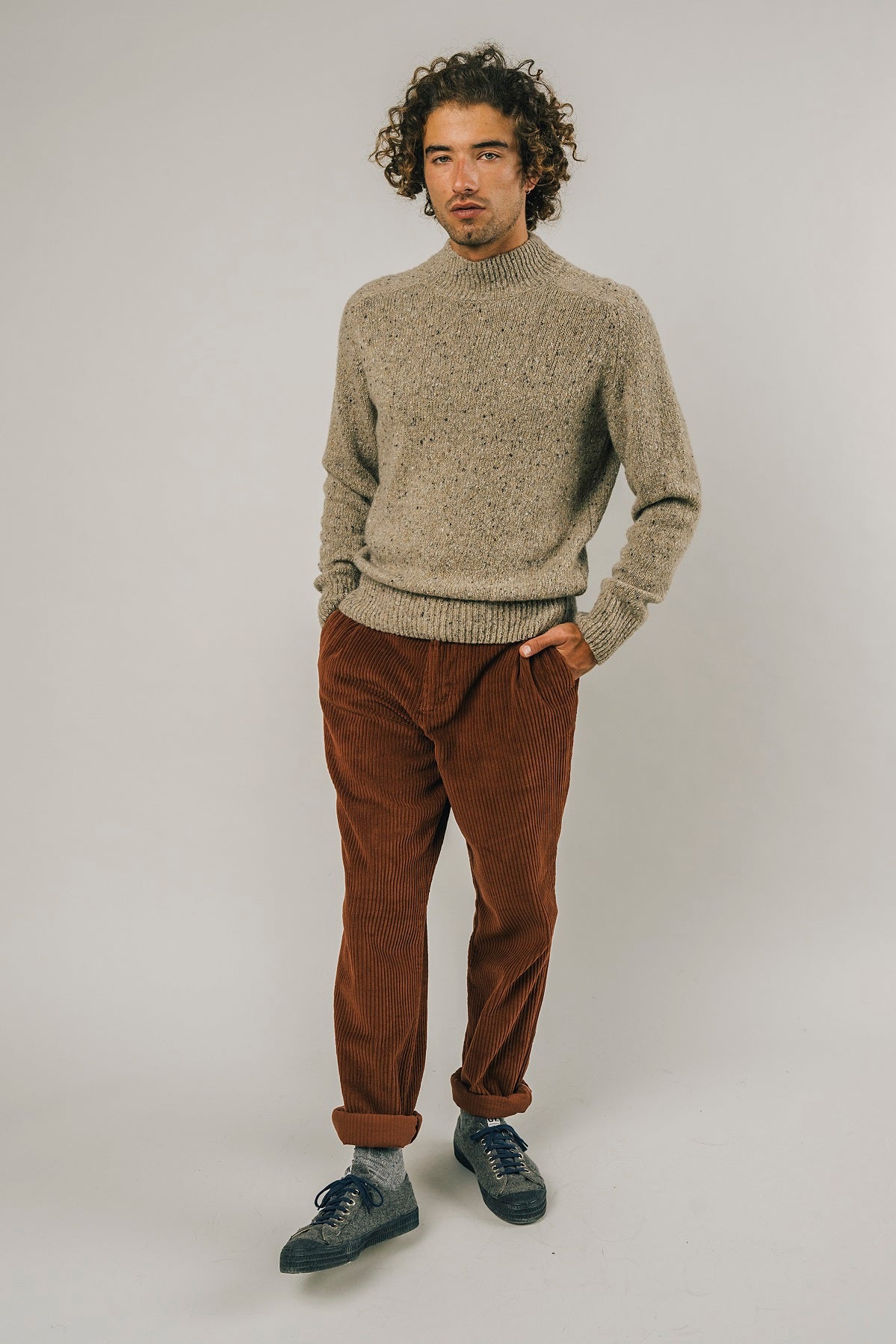 Pantalon homme velours côtelé cuivre