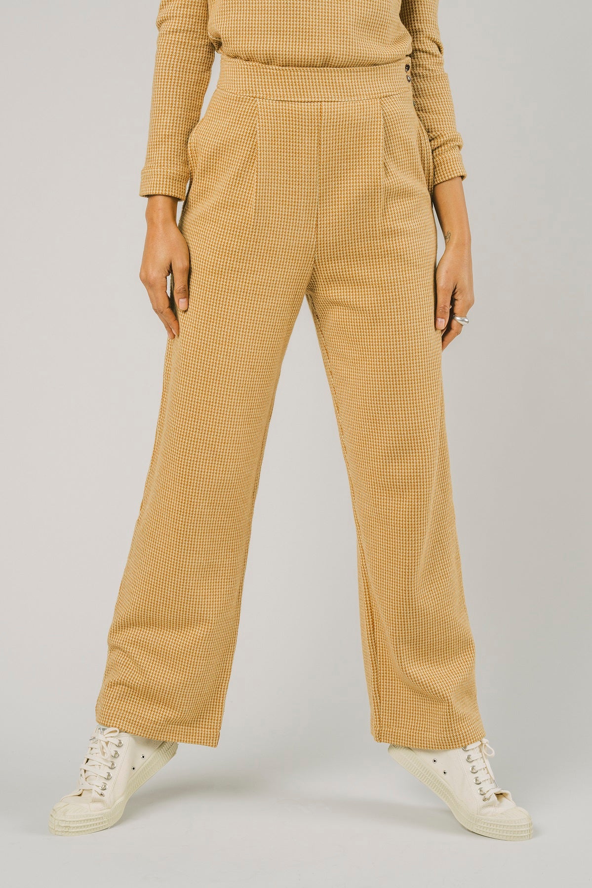 Pantalon oversize femme Jacquard citrouille
