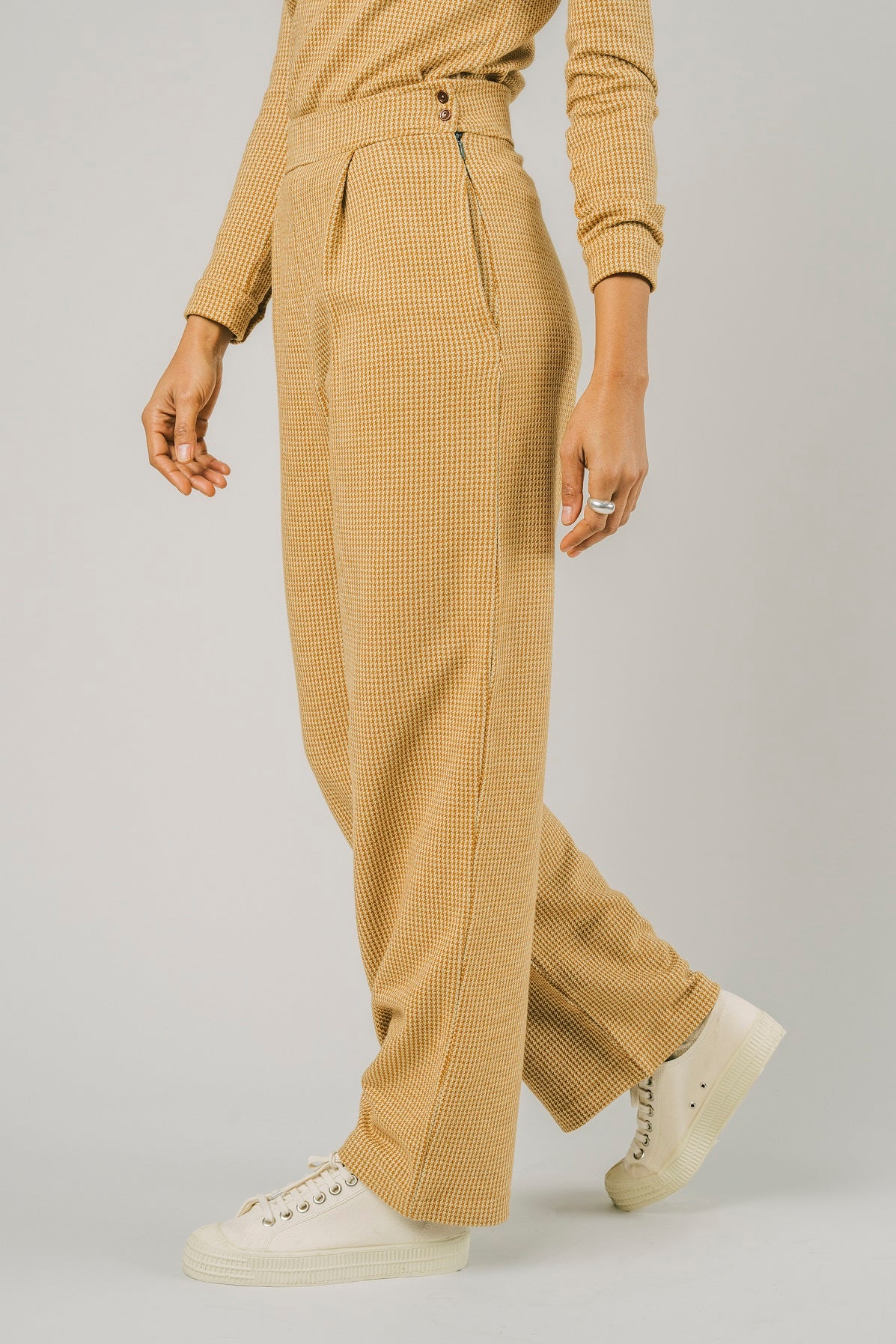 Pantalon oversize femme Jacquard citrouille