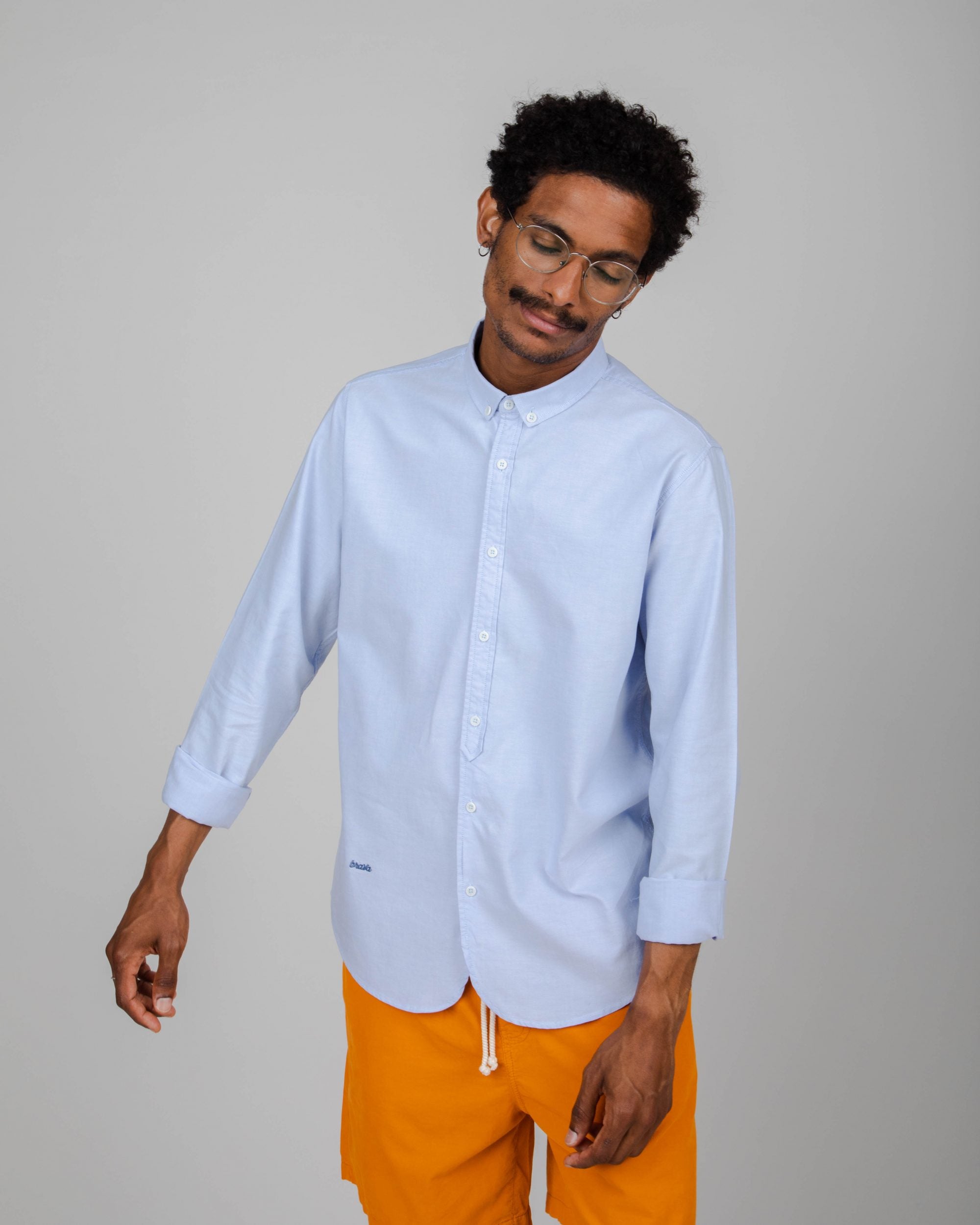 Chemise homme coton bio Oxford Bleu