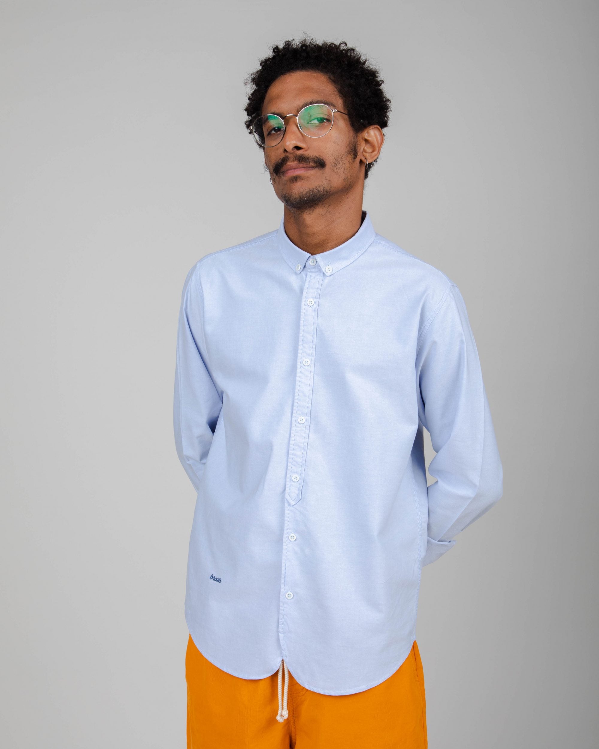 Chemise homme coton bio Oxford Bleu
