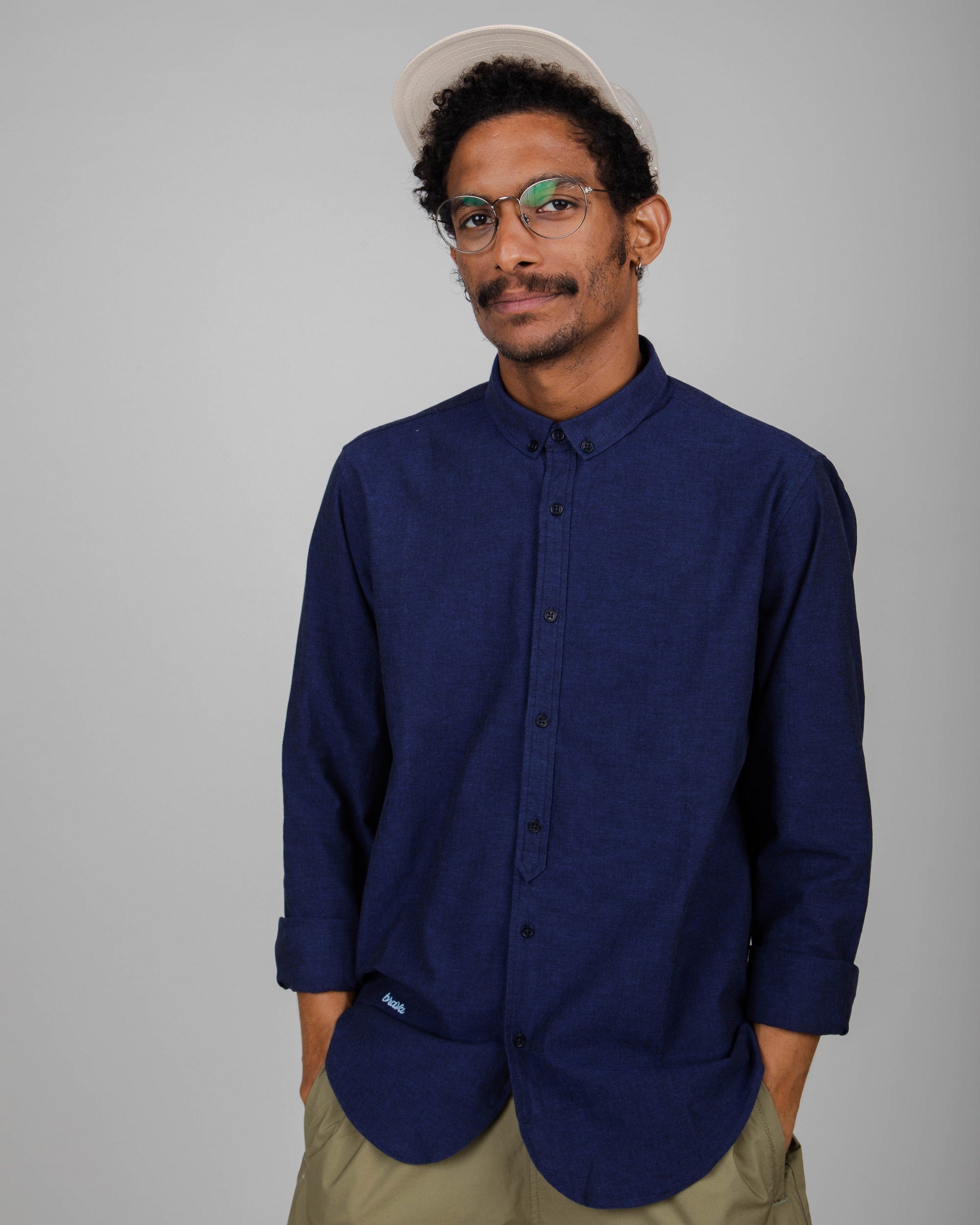 Chemise homme coton bio Oxford Marine