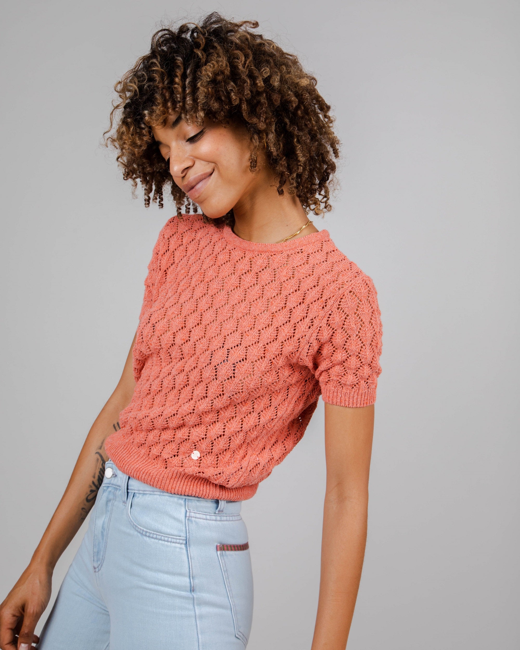 Pull Manches courtes Pamplemousse 