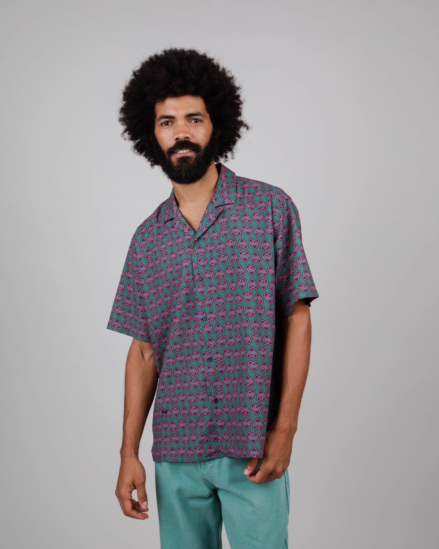 Men summer shirt Aloha Green
