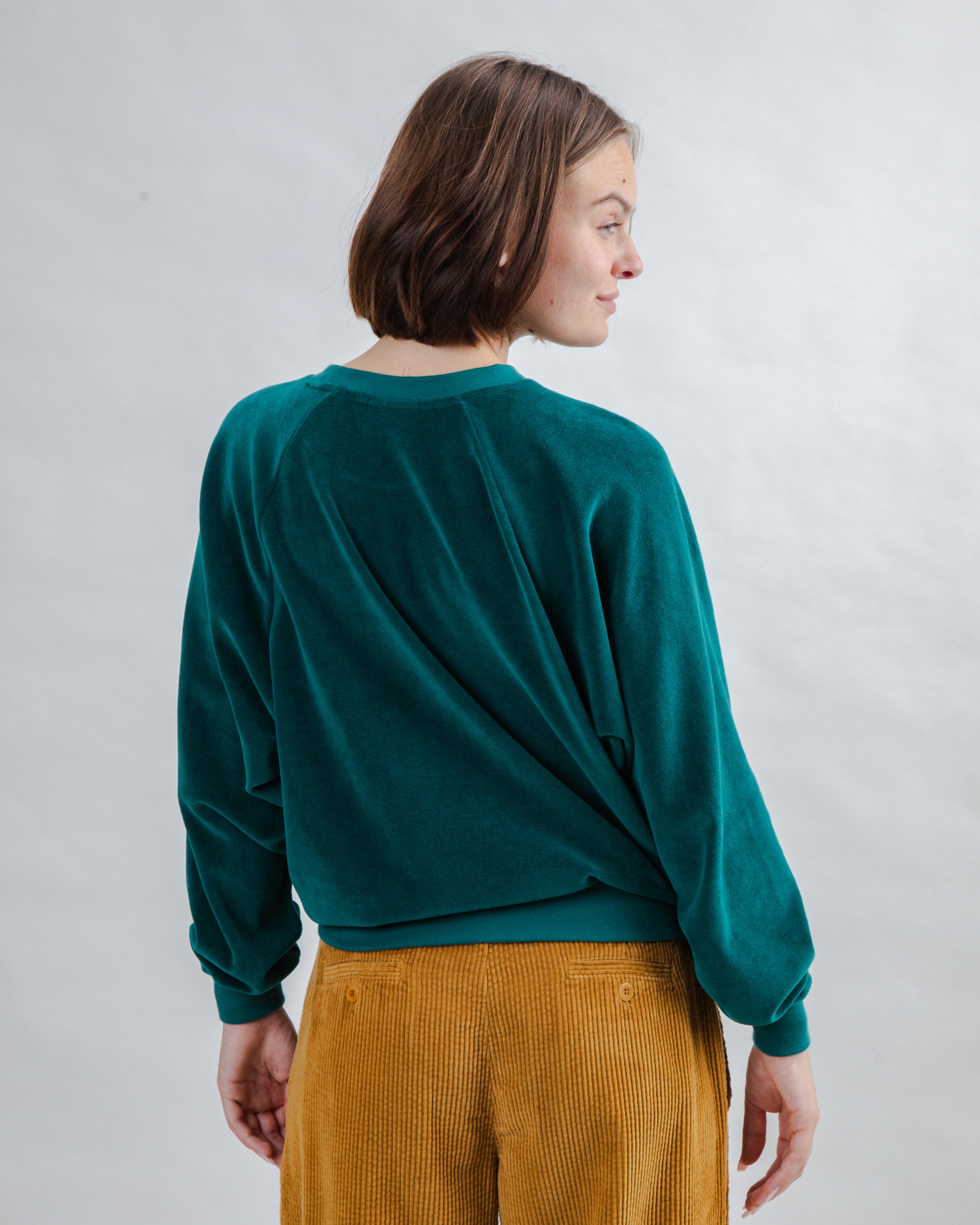 Samt-Sweatshirt Grün