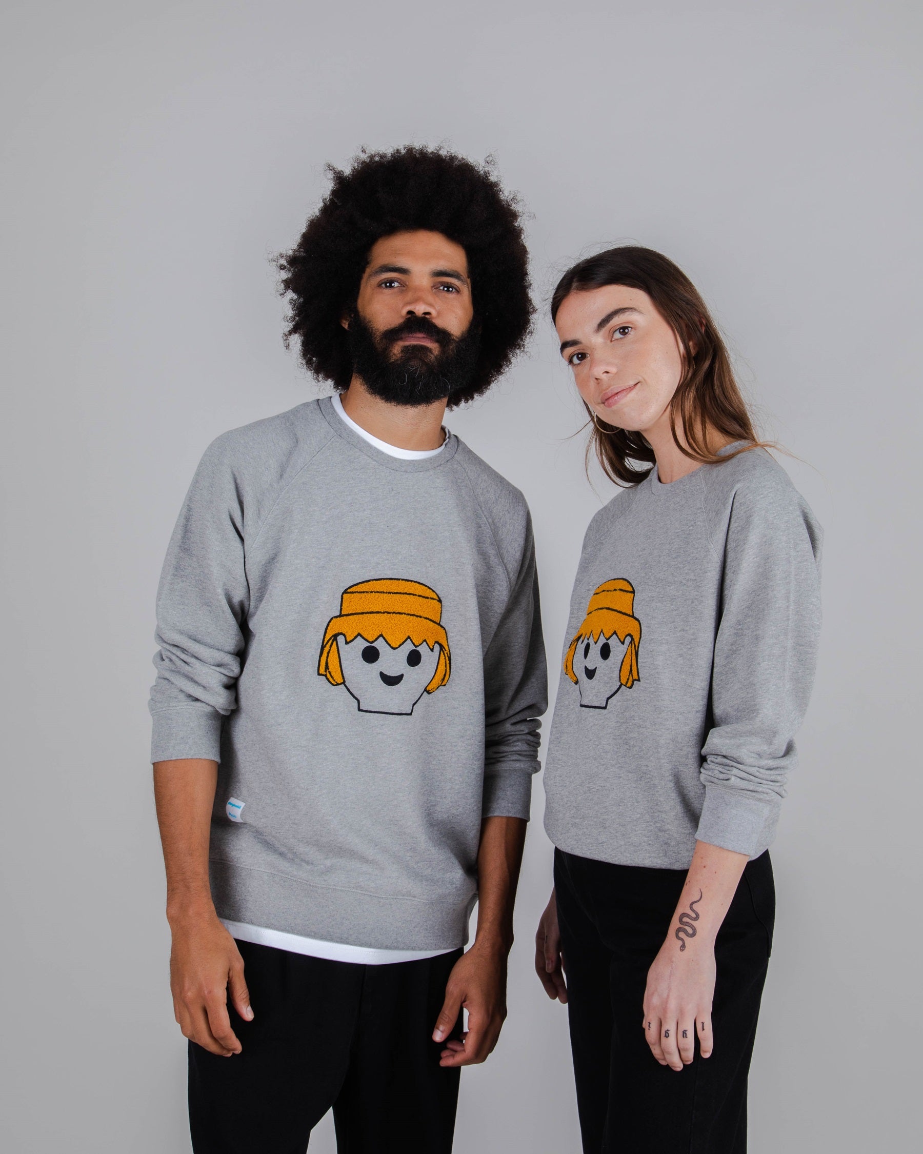 Sweatshirt gris Playmobil en coton bio
