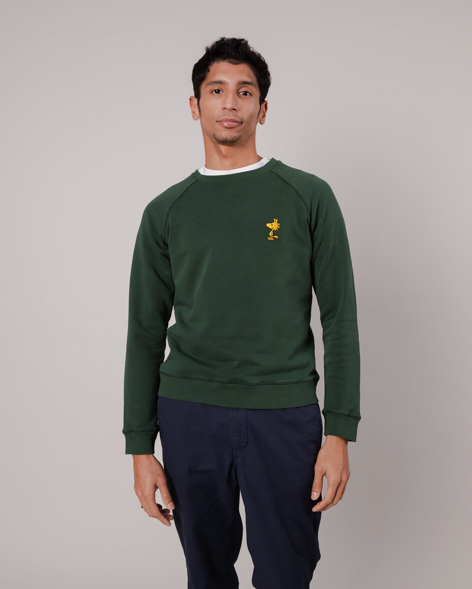 Sweatshirt homme vert Peanuts 100% coton