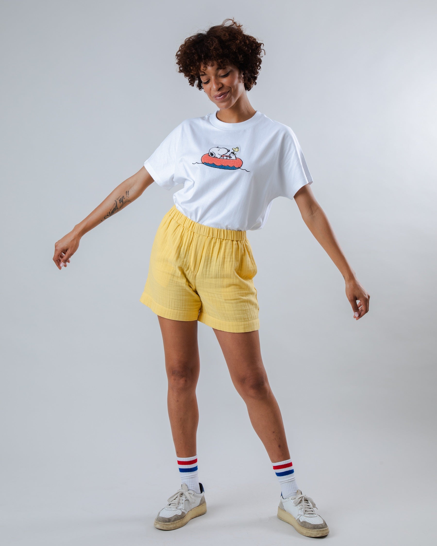 Women Oversize Tee Peanuts Floating