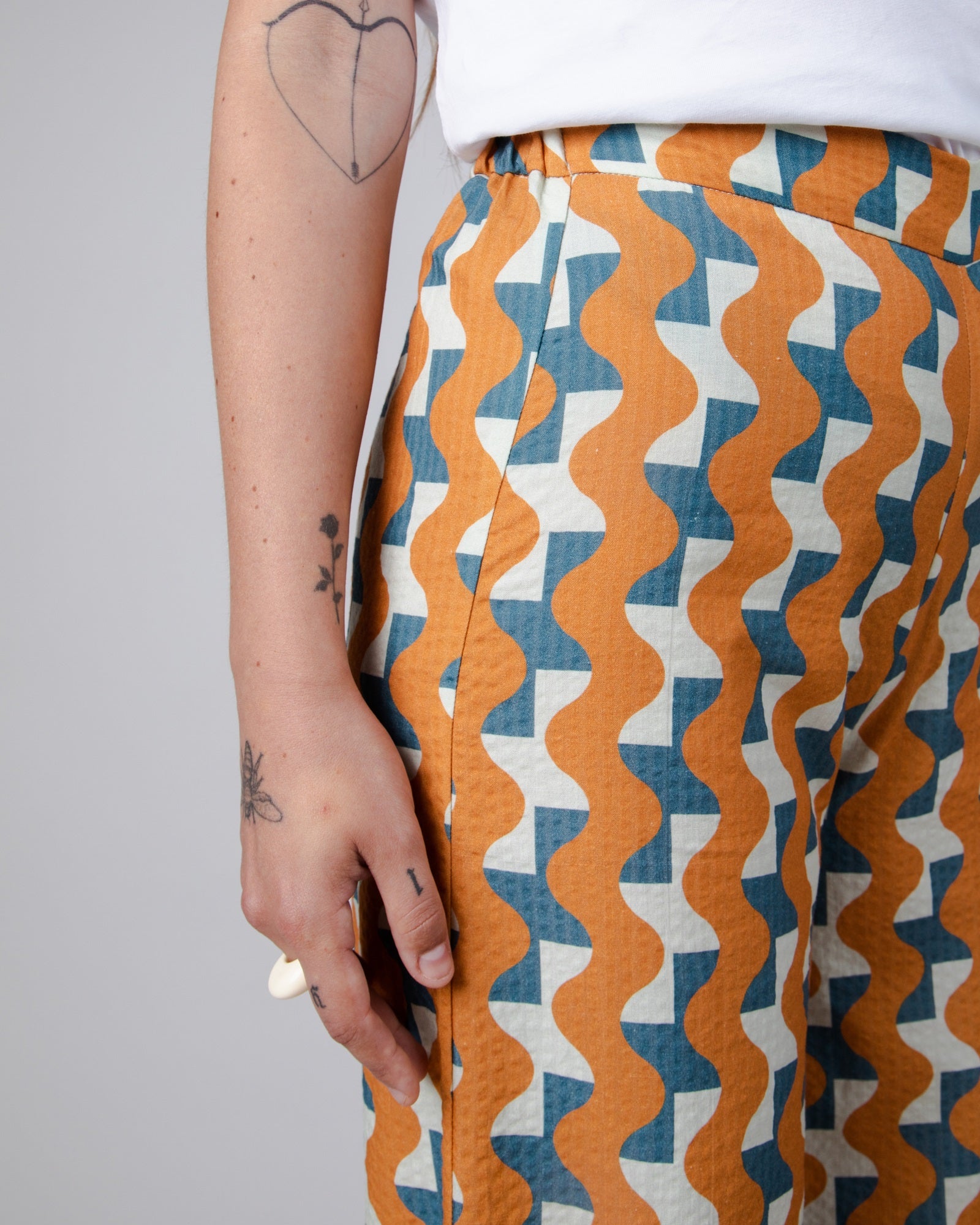 Pantalon ample femme Big Tiles Ocre