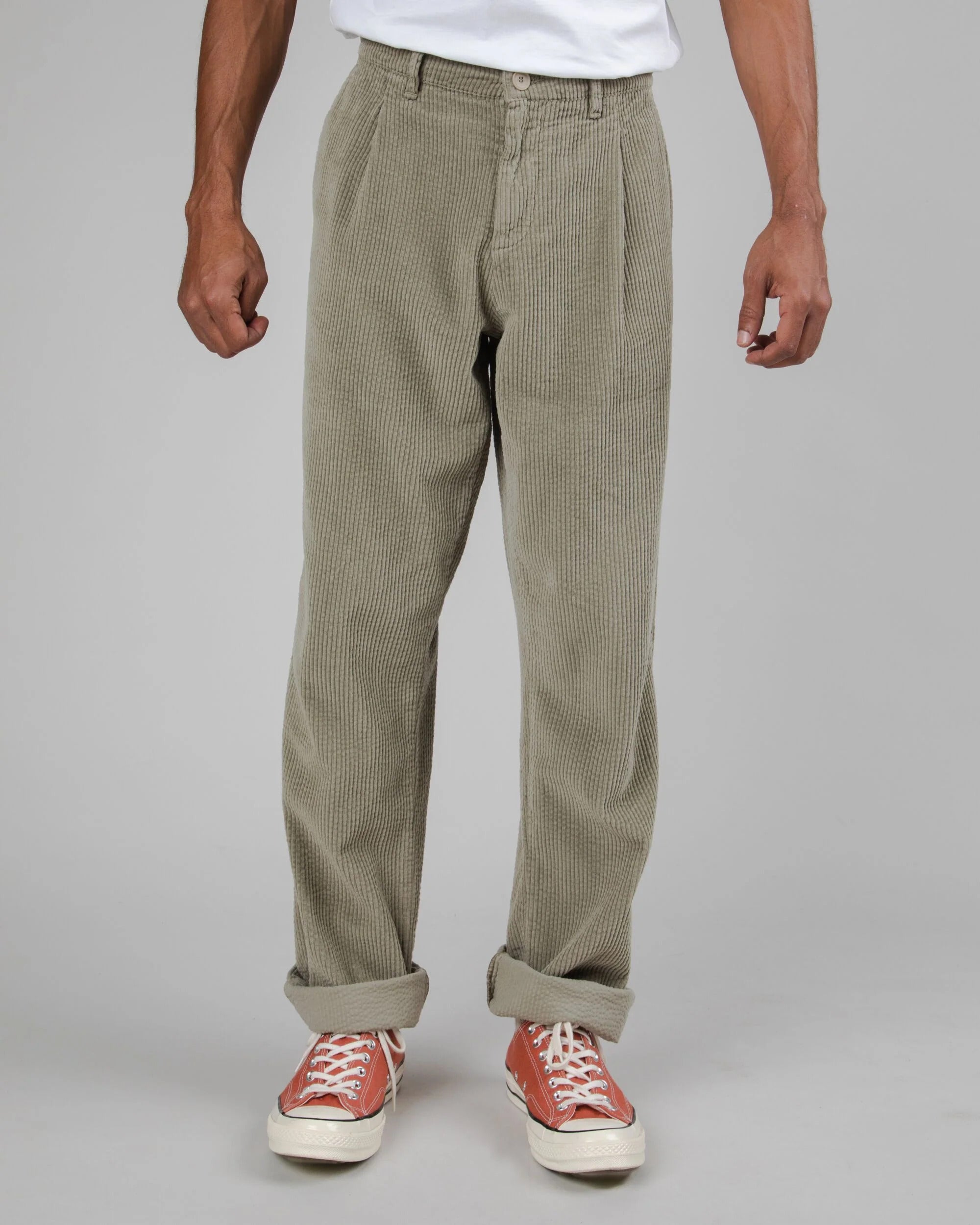 Cord-Chinohose Grün