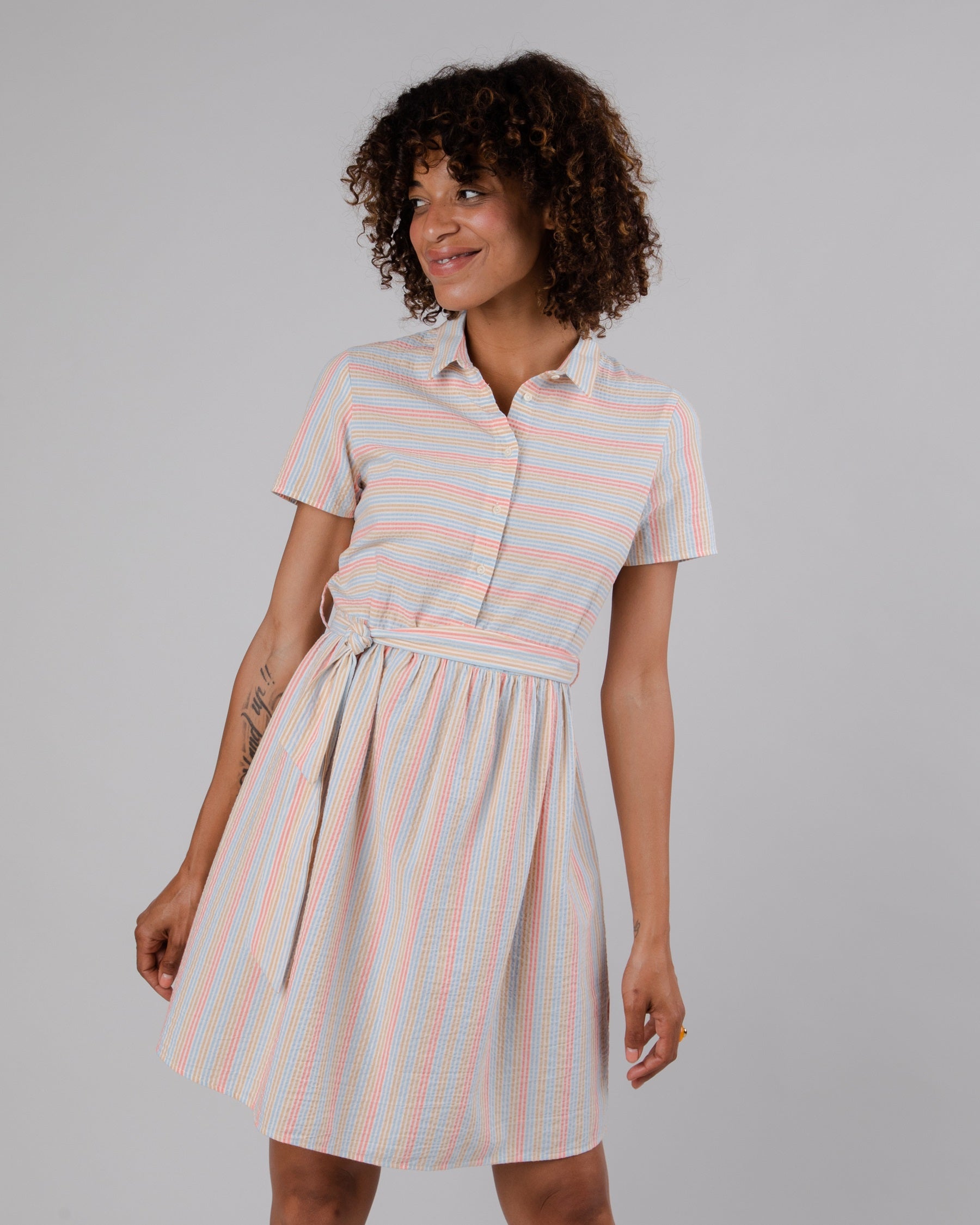 Loose short dress Sunset Apricot