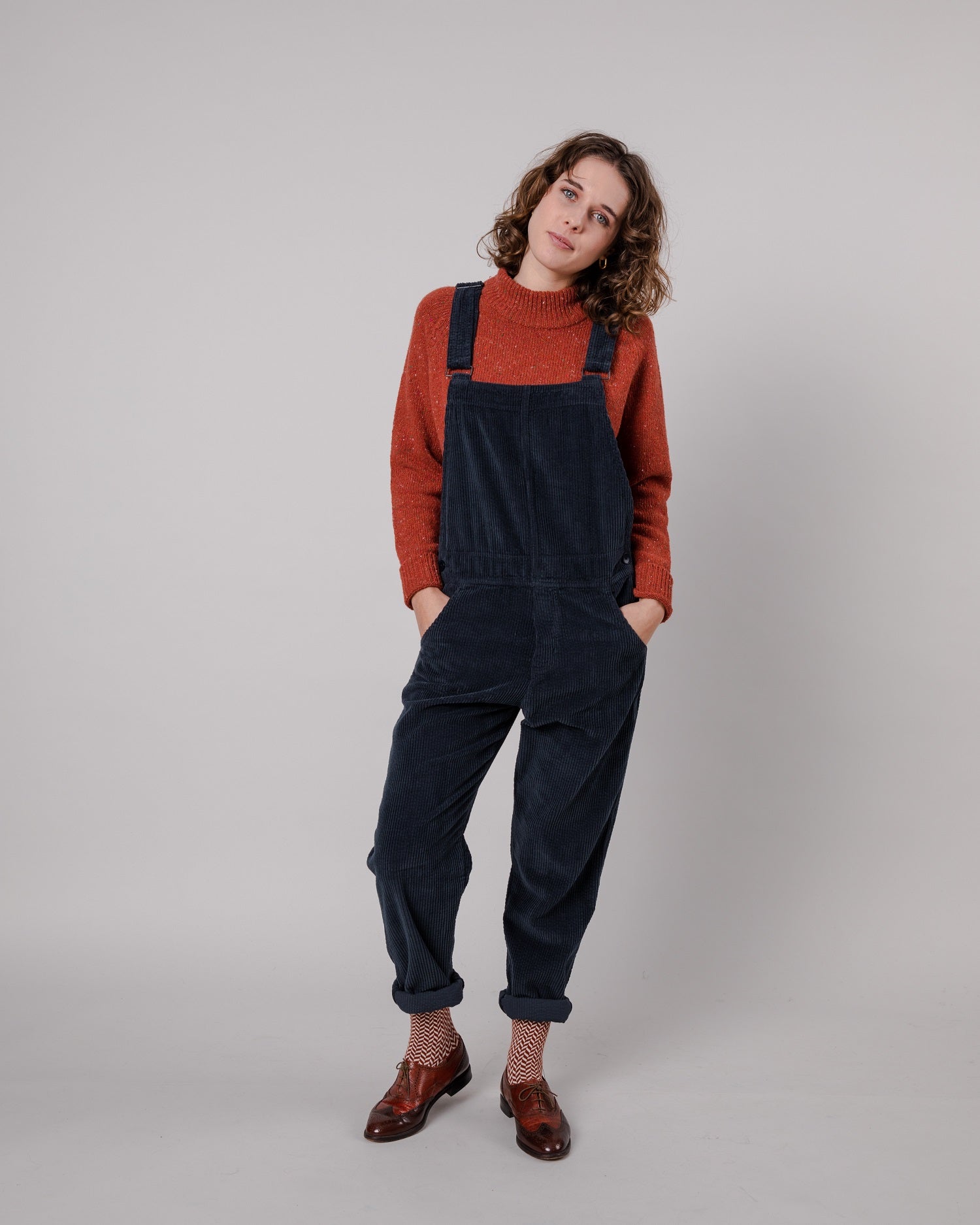 Women's corduroy overalls navy